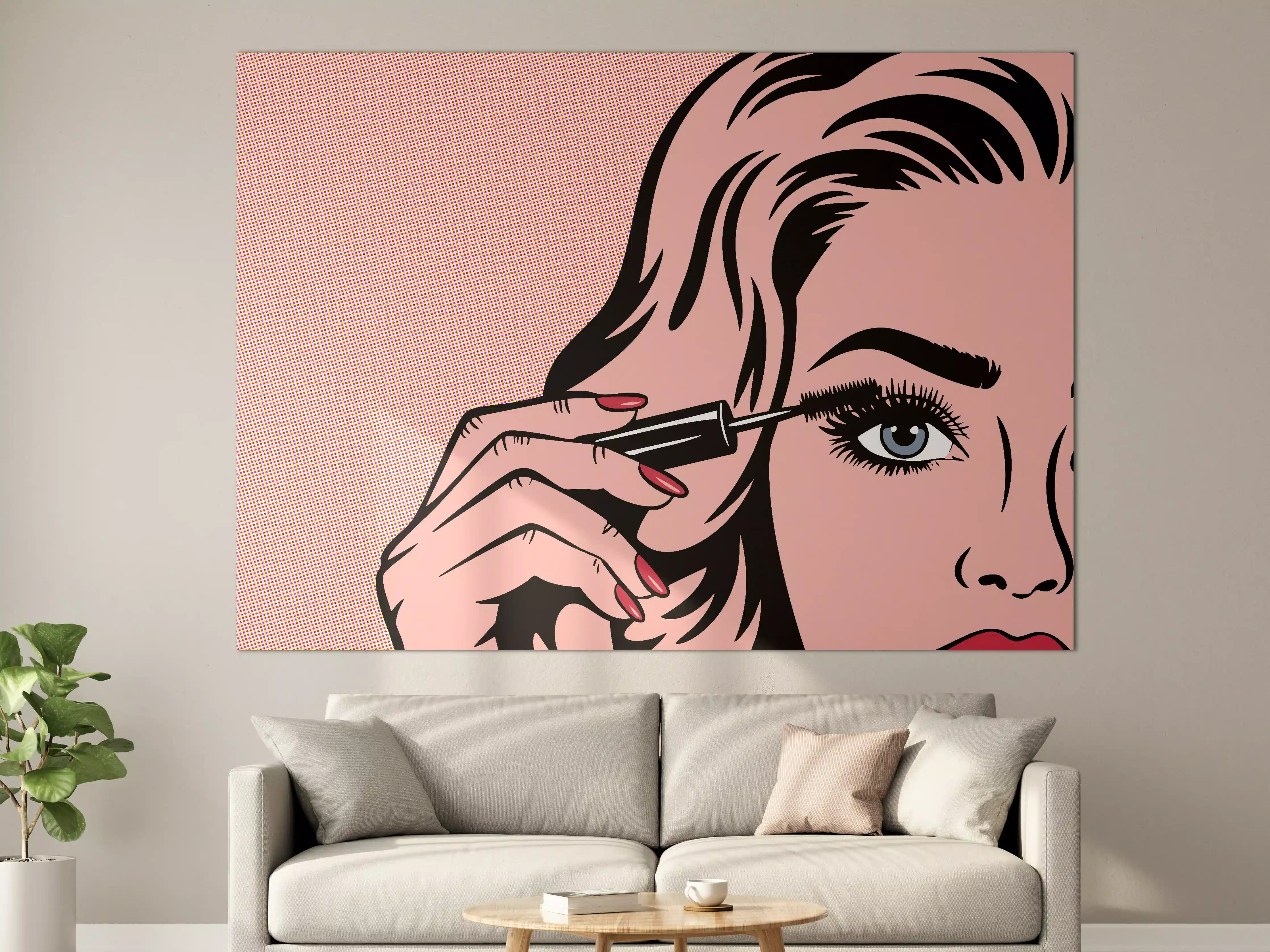 Große Wandbilder - Pop-Art Frau beim Augen-Make-up