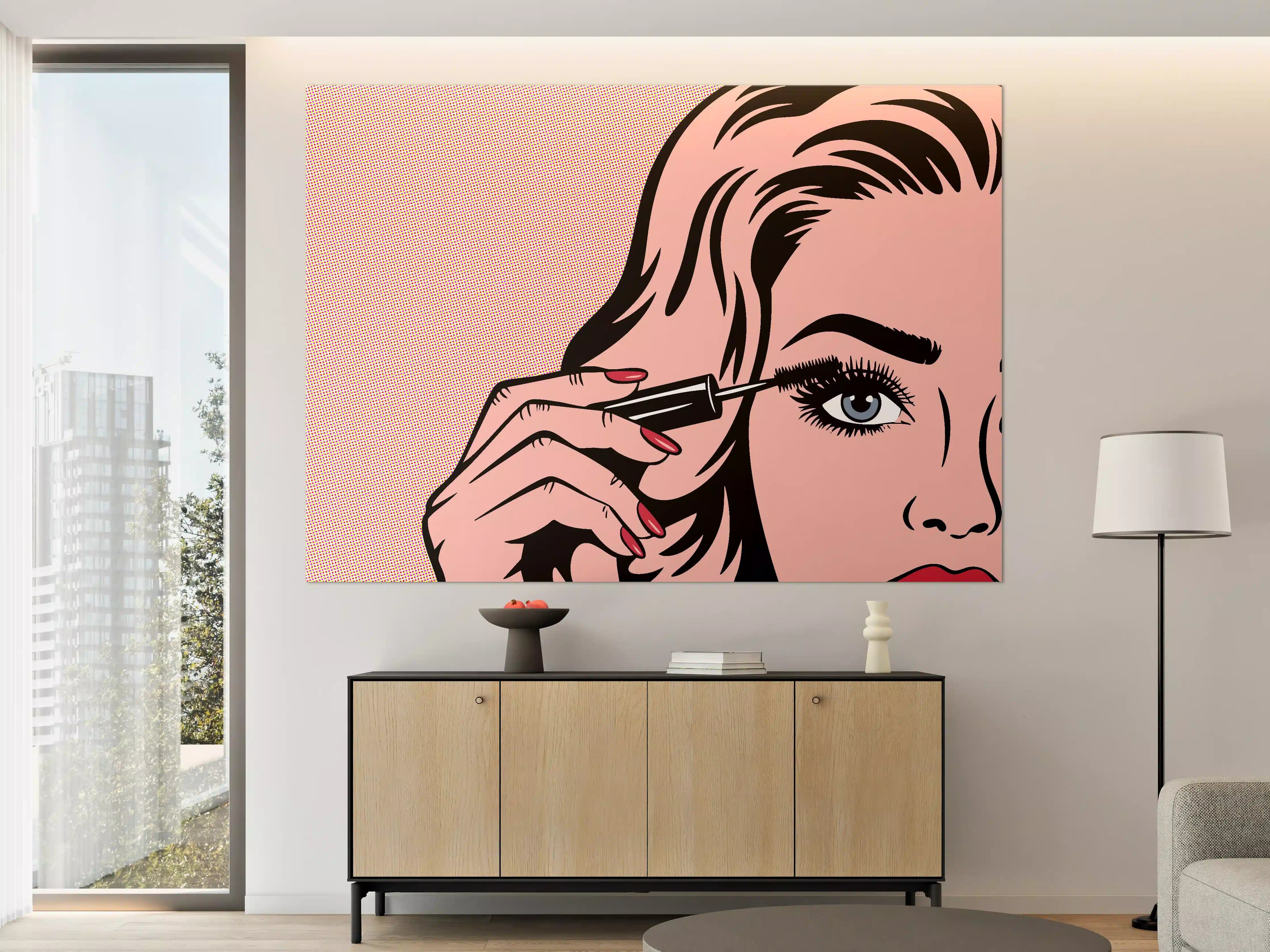 Große Wandbilder - Pop-Art Frau beim Augen-Make-up