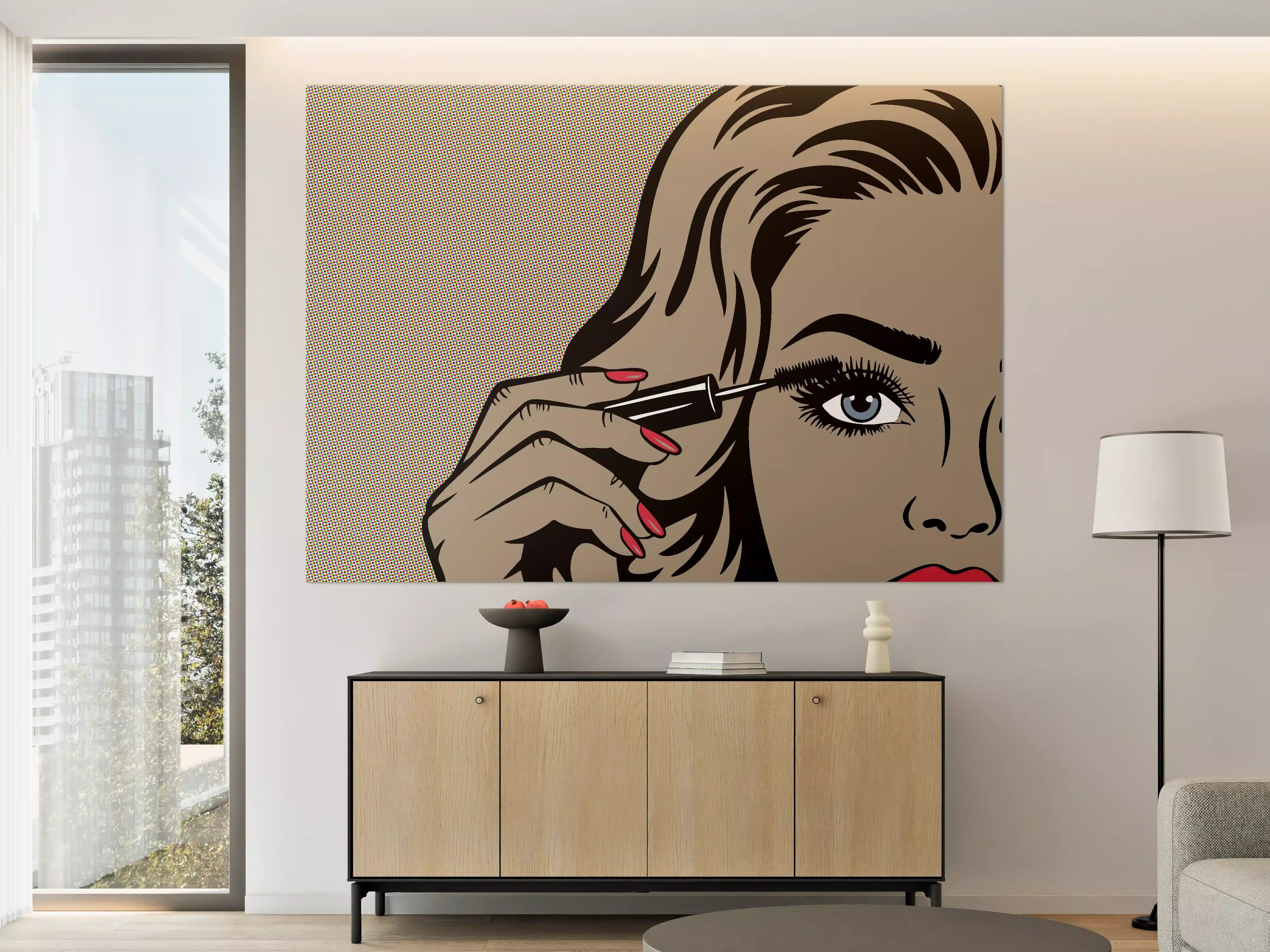 Große Wandbilder - Pop Art Frau mit Make-up