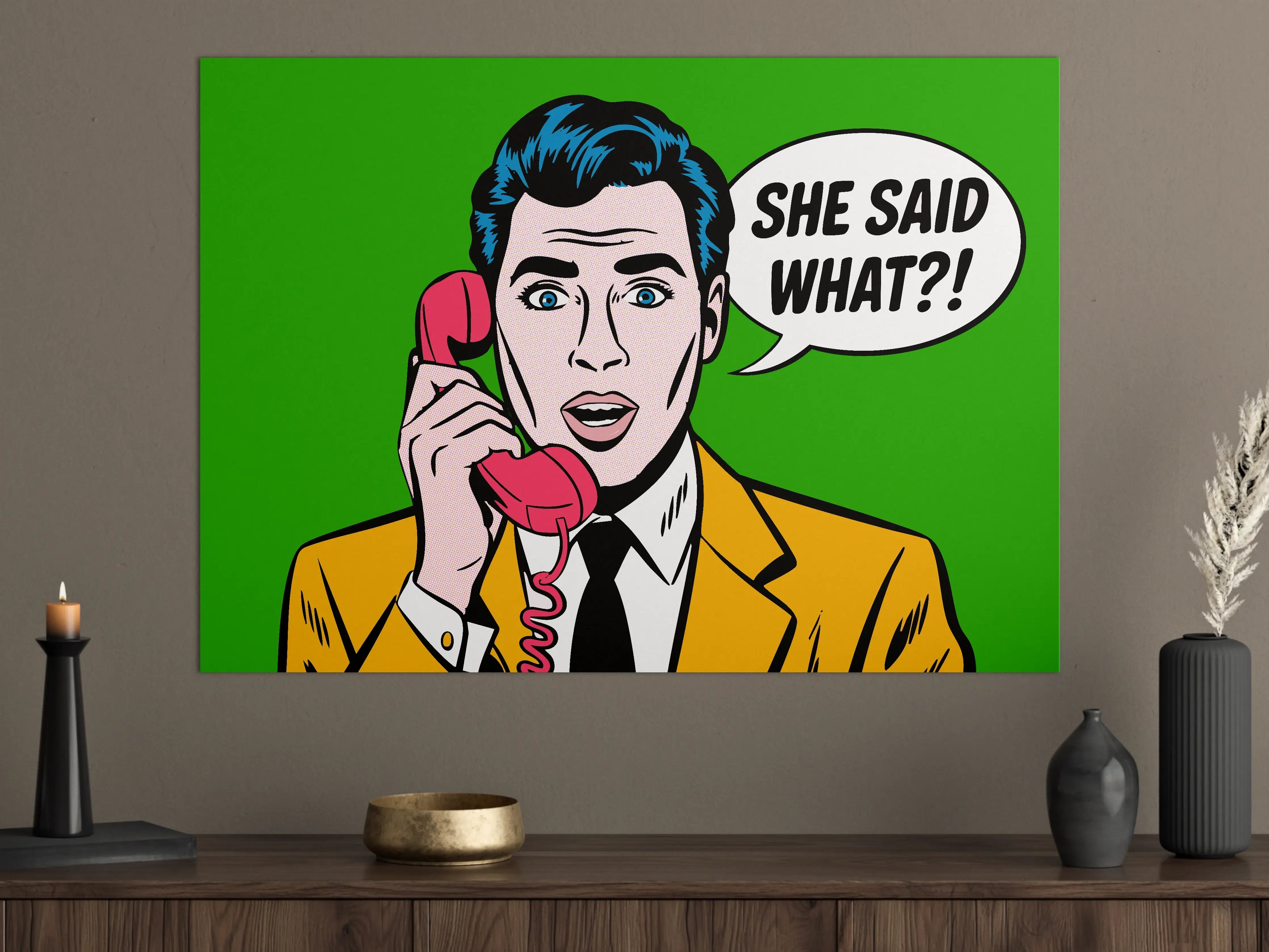 Große Wandbilder - Pop Art Frau mit Telefon