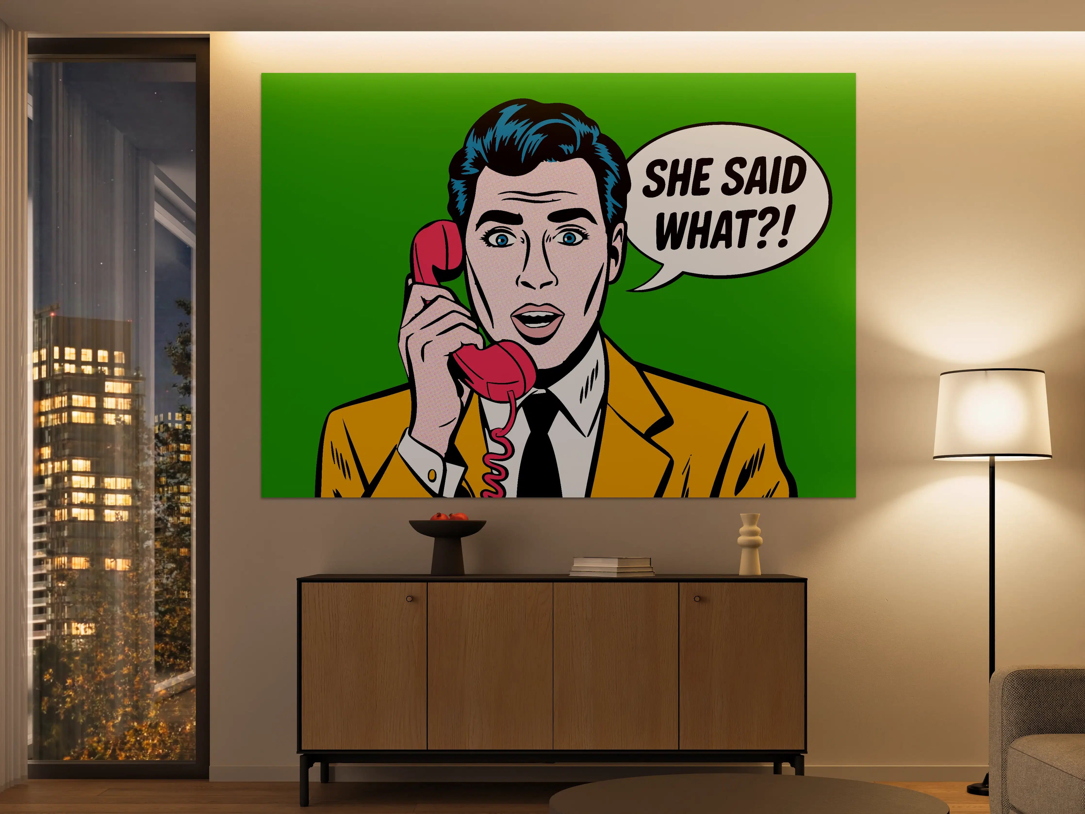 Große Wandbilder - Pop Art Frau mit Telefon