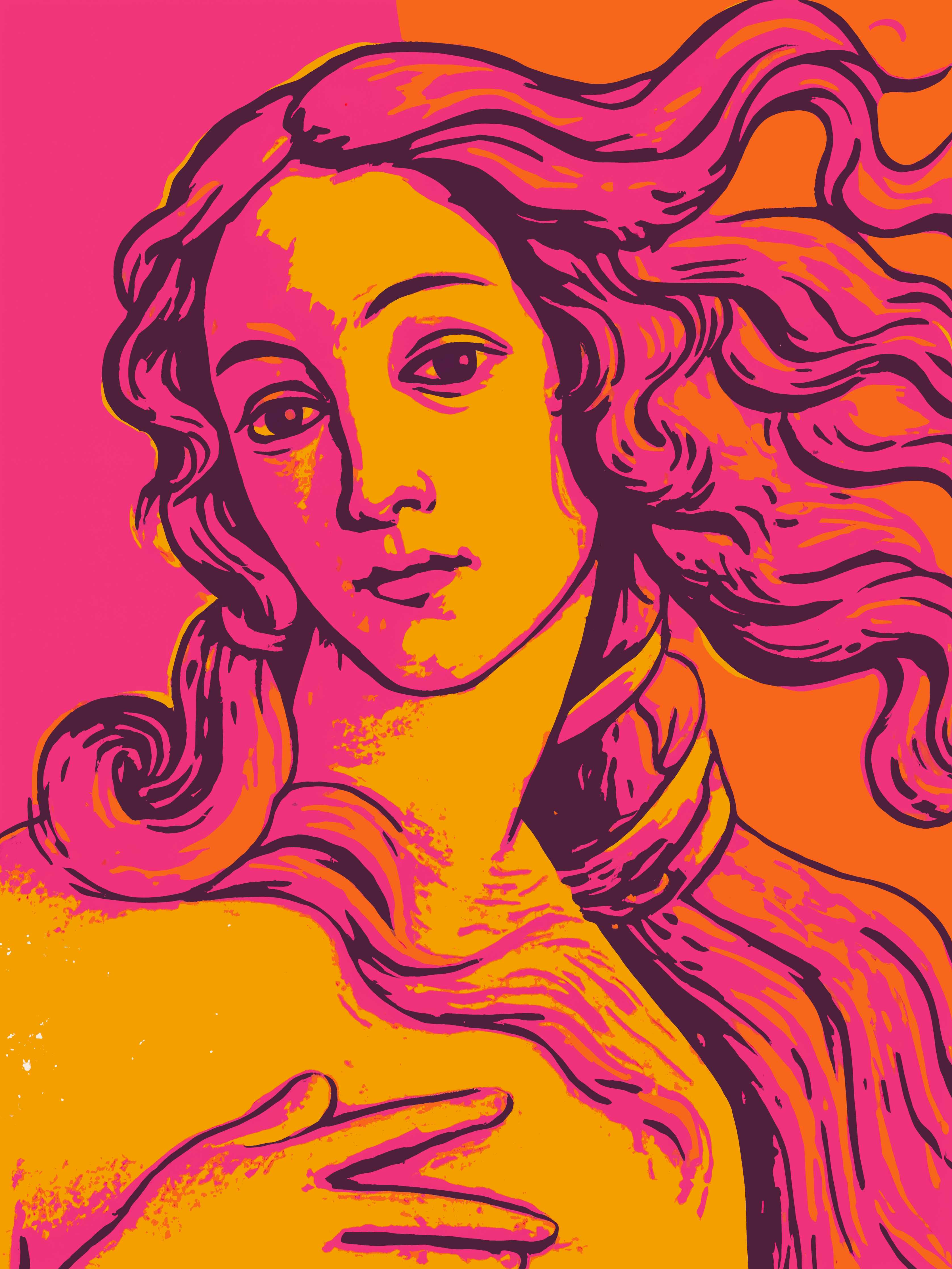Große Wandbilder-Pop-Art Frauenportrait mit lebendigen Farben