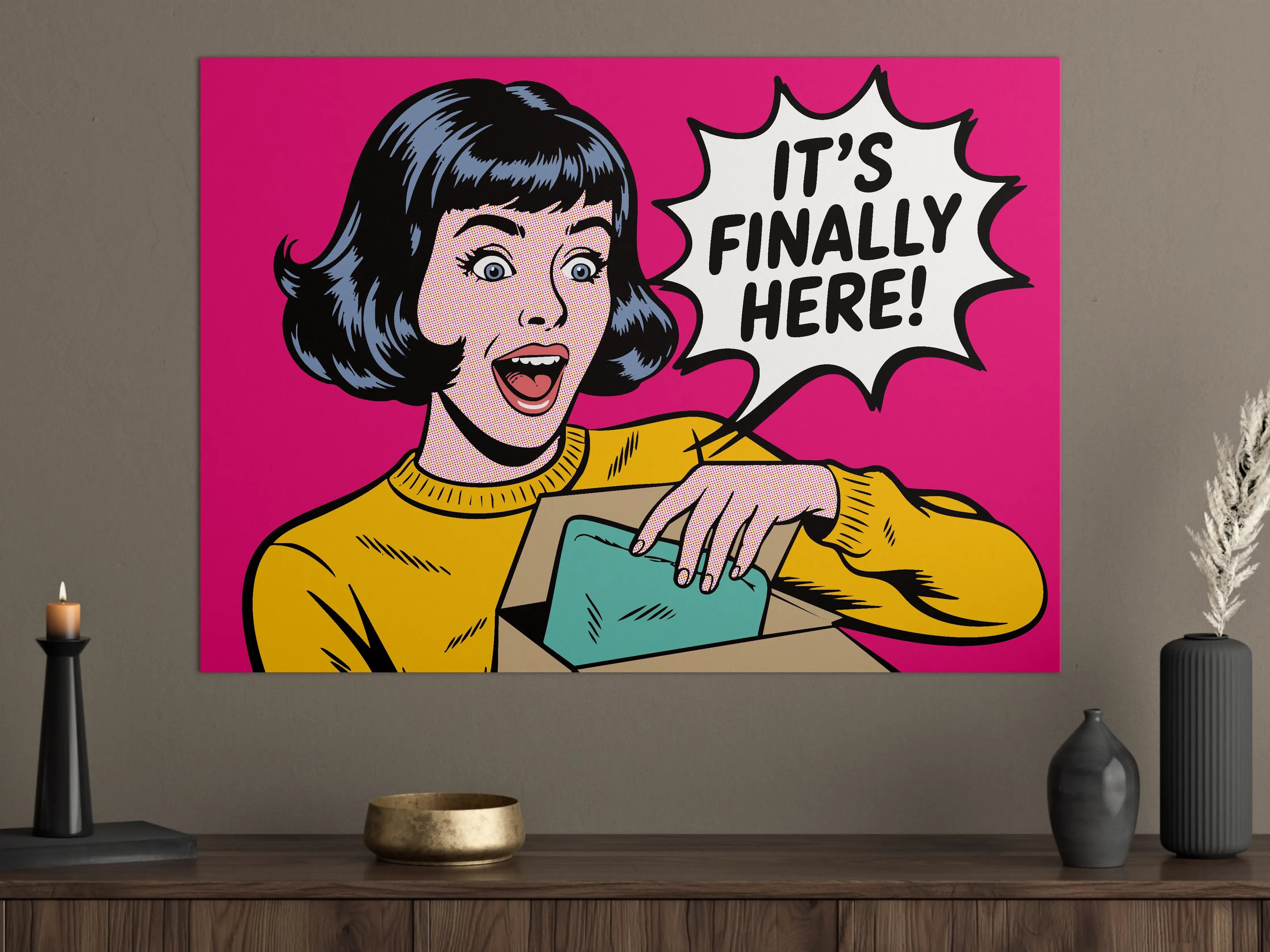 Große Wandbilder - Pop Art Girl with Surprise