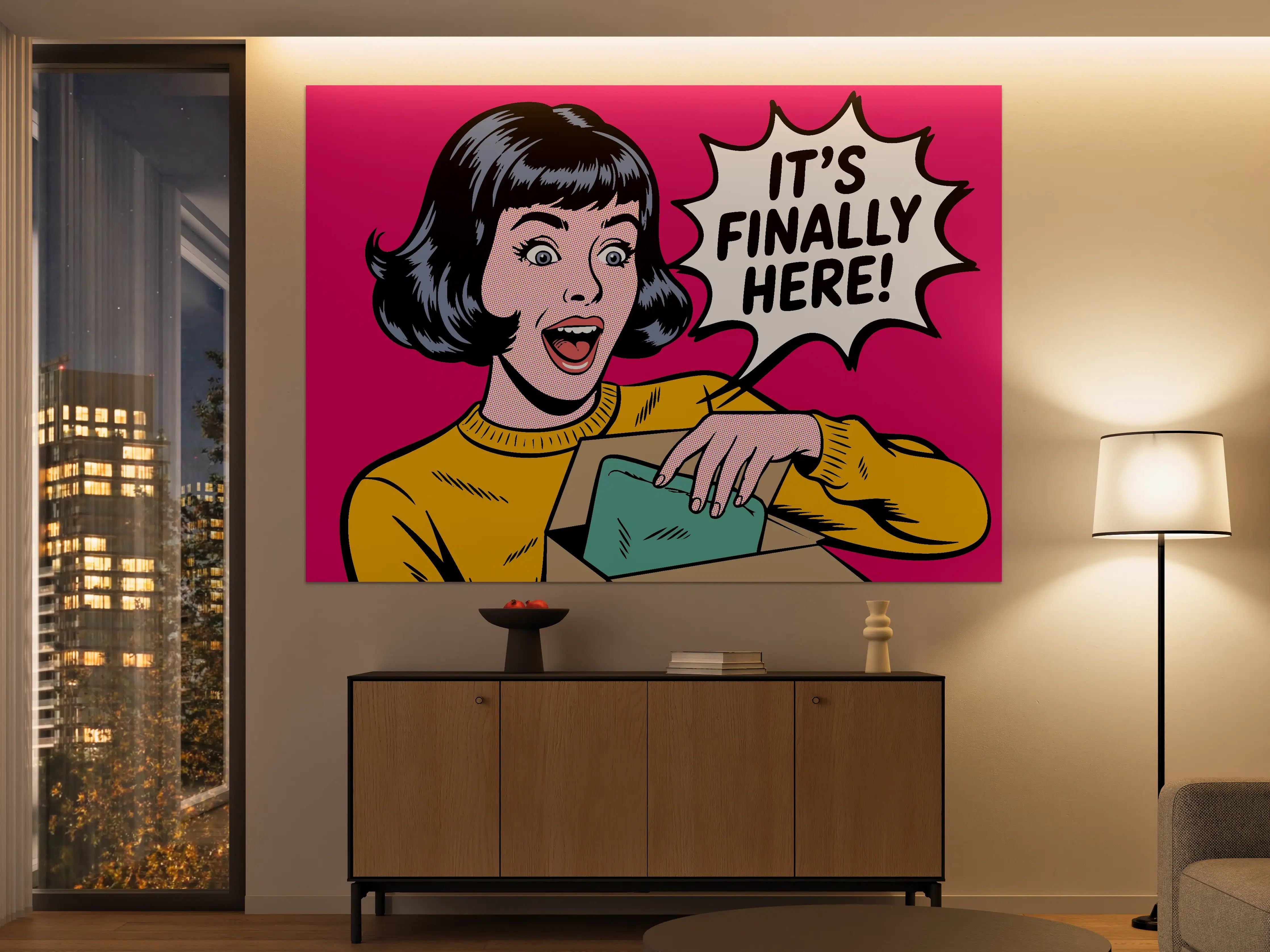 Große Wandbilder - Pop Art Girl with Surprise