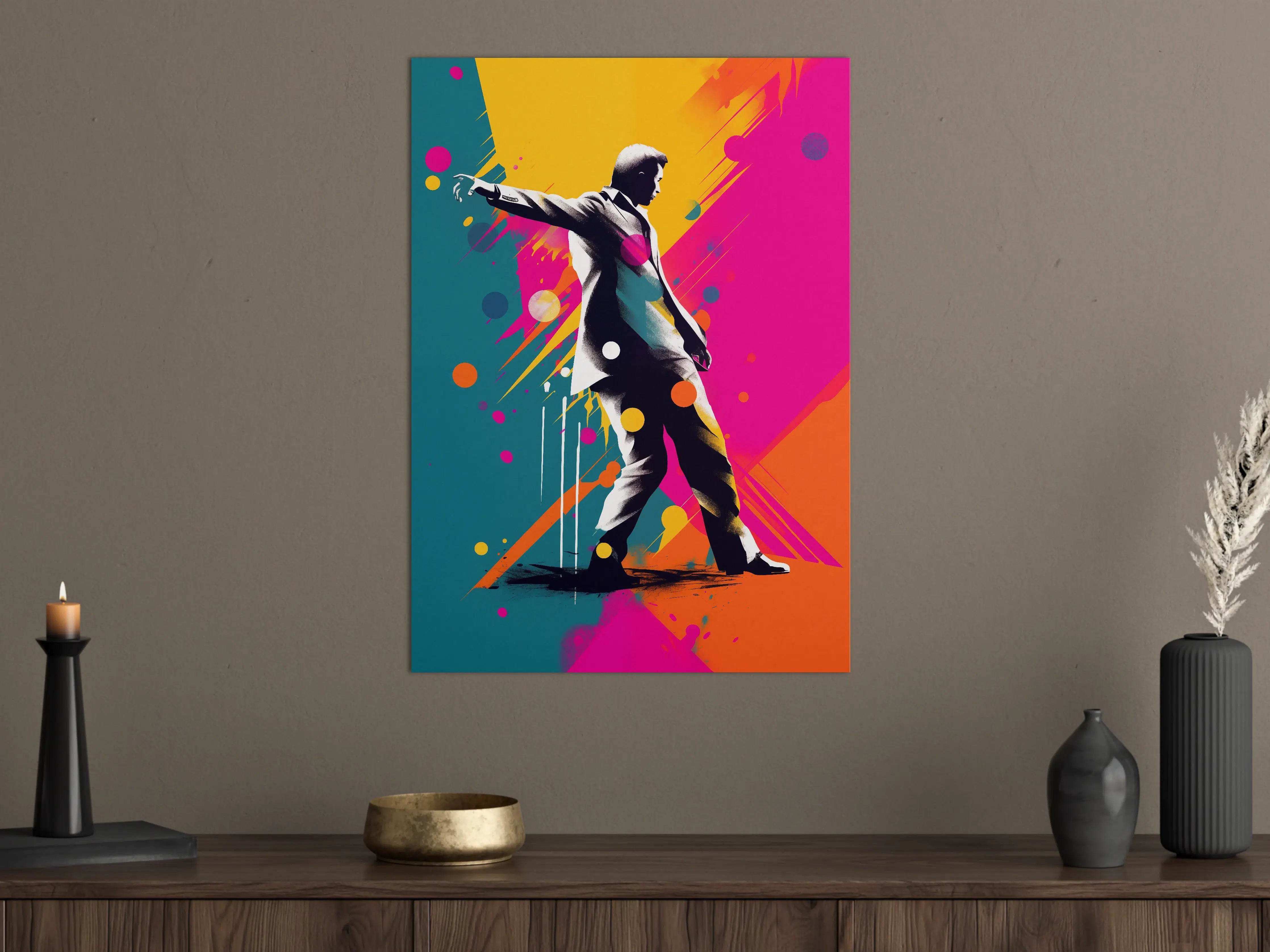 Große Wandbilder - Pop Art Silhouette eines Mannes mit ausgebreiteten Armen