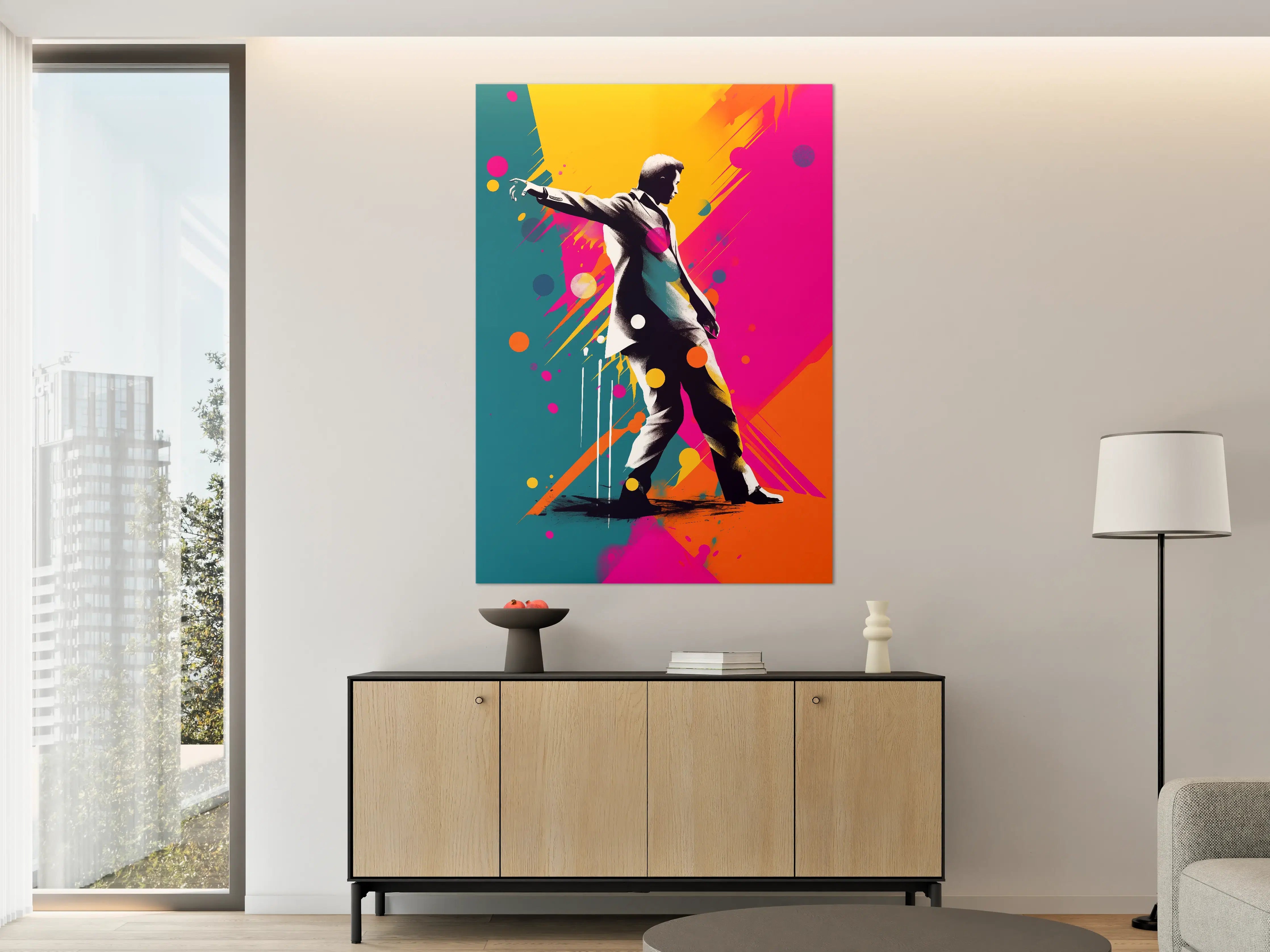 Große Wandbilder - Pop Art Silhouette eines Mannes mit ausgebreiteten Armen