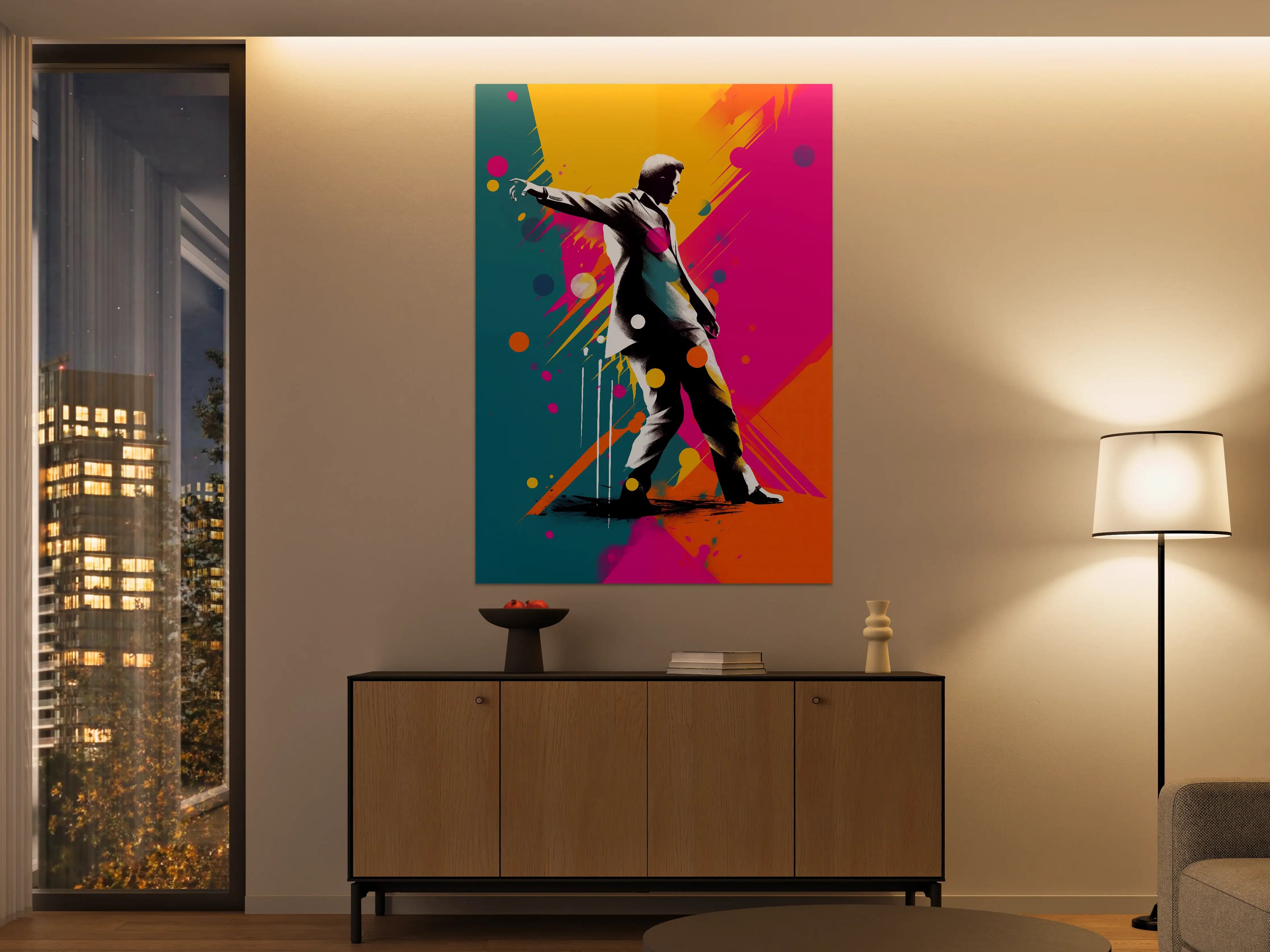 Große Wandbilder - Pop Art Silhouette eines Mannes mit ausgebreiteten Armen