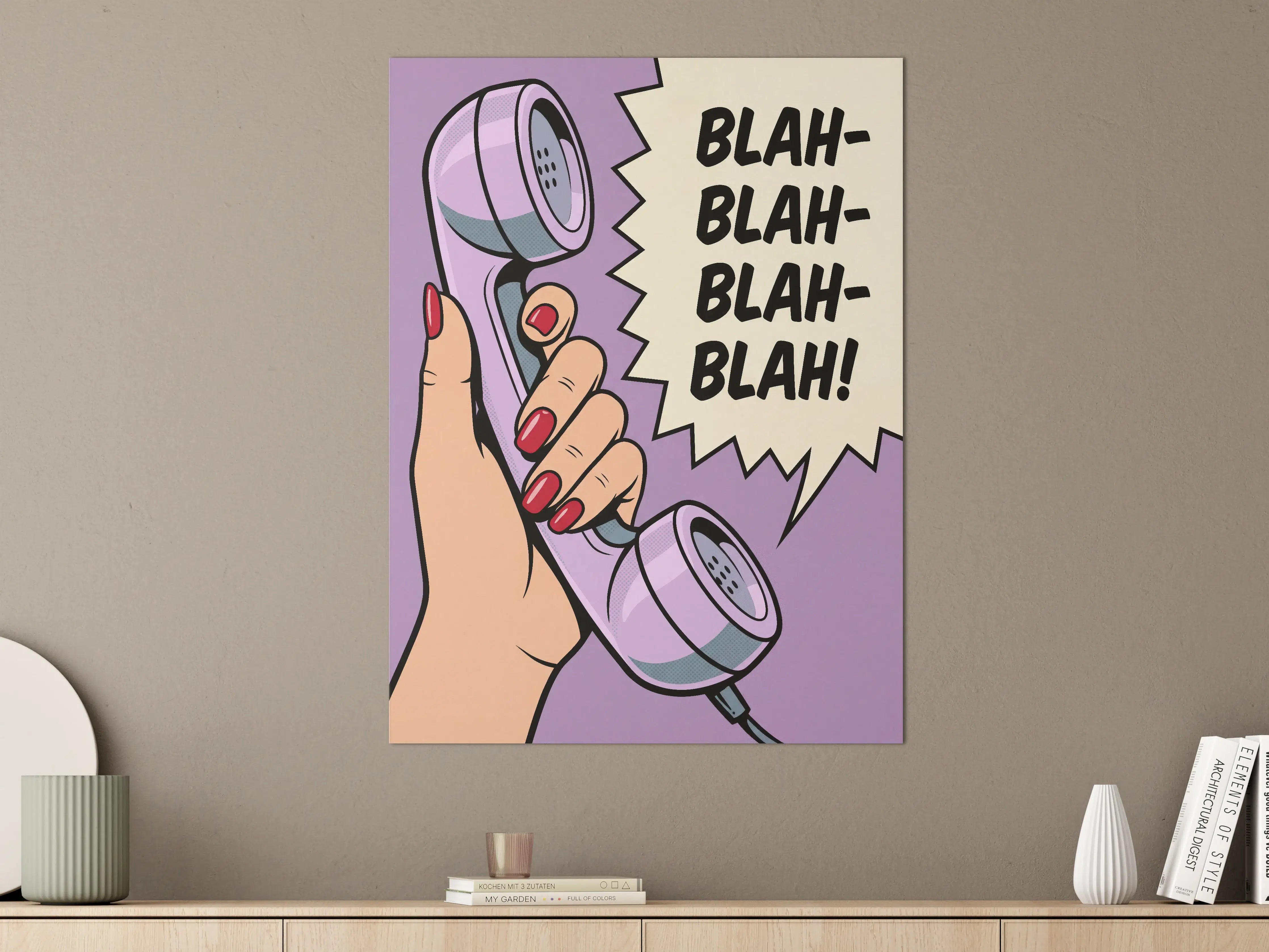 Große Wandbilder - Pop Art Telefon mit Sprechblase