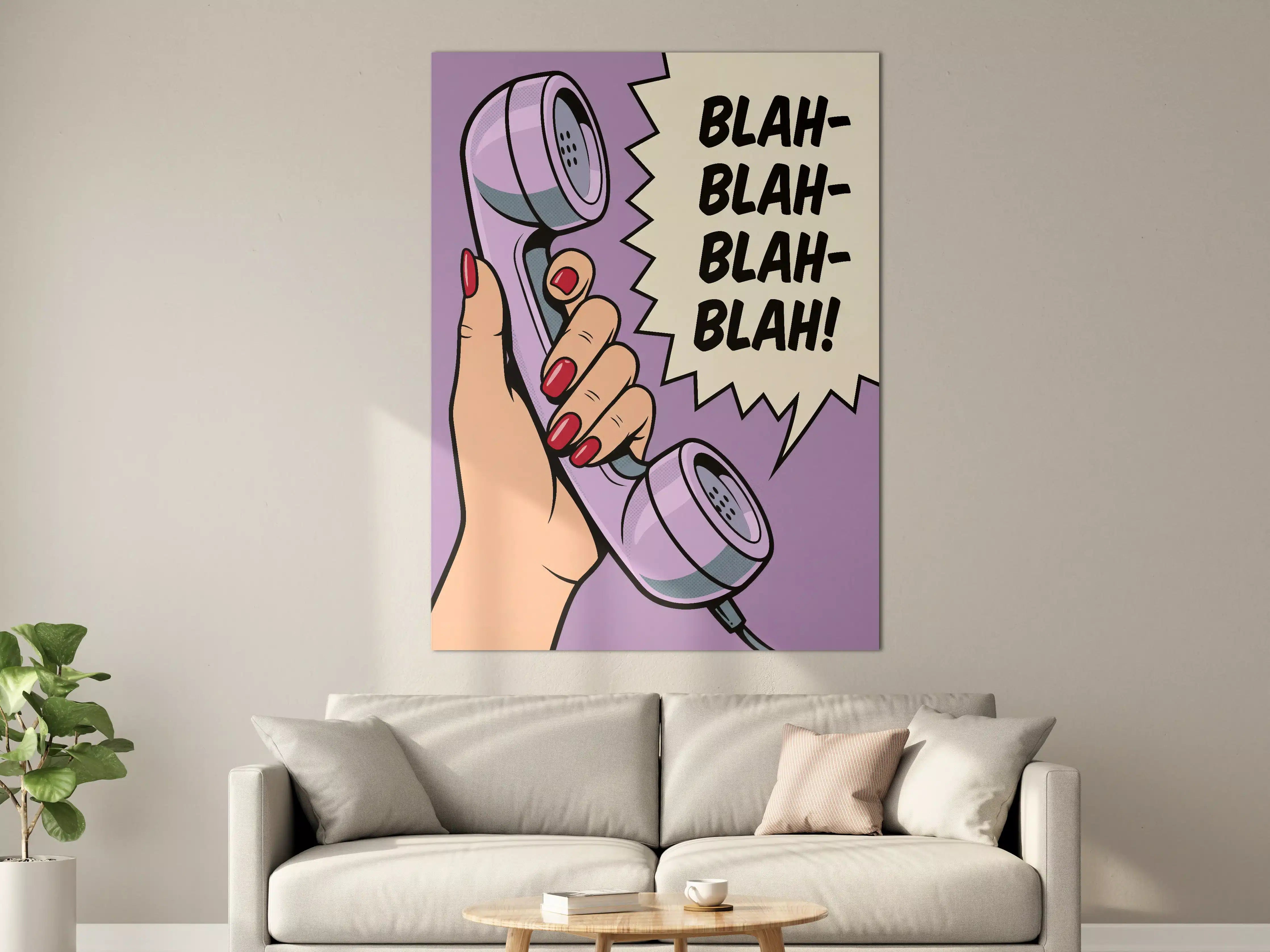 Große Wandbilder - Pop Art Telefon mit Sprechblase