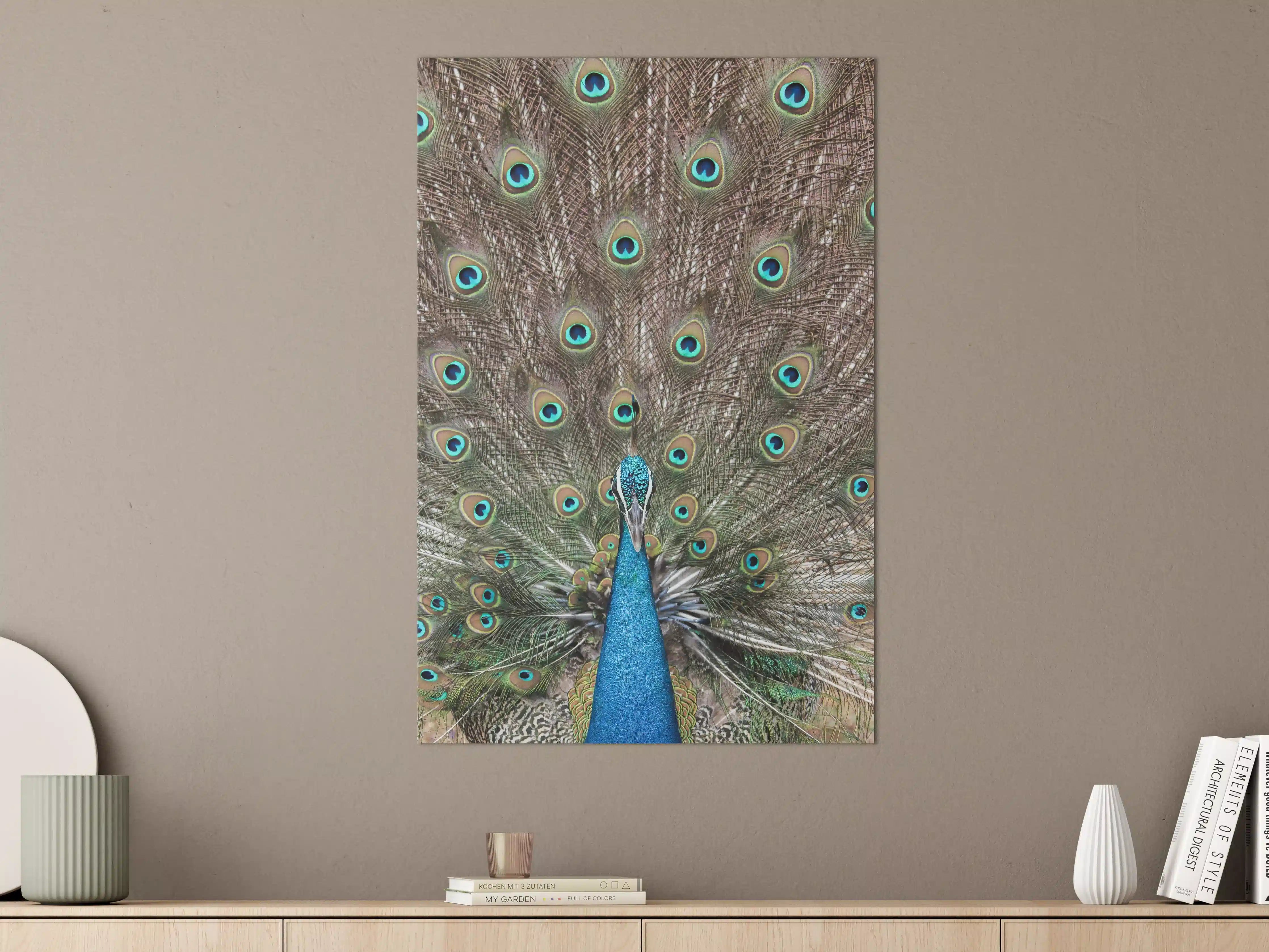 Große Wandbilder - Prachteroser Pfau mit farbenfrohem Federkleid
