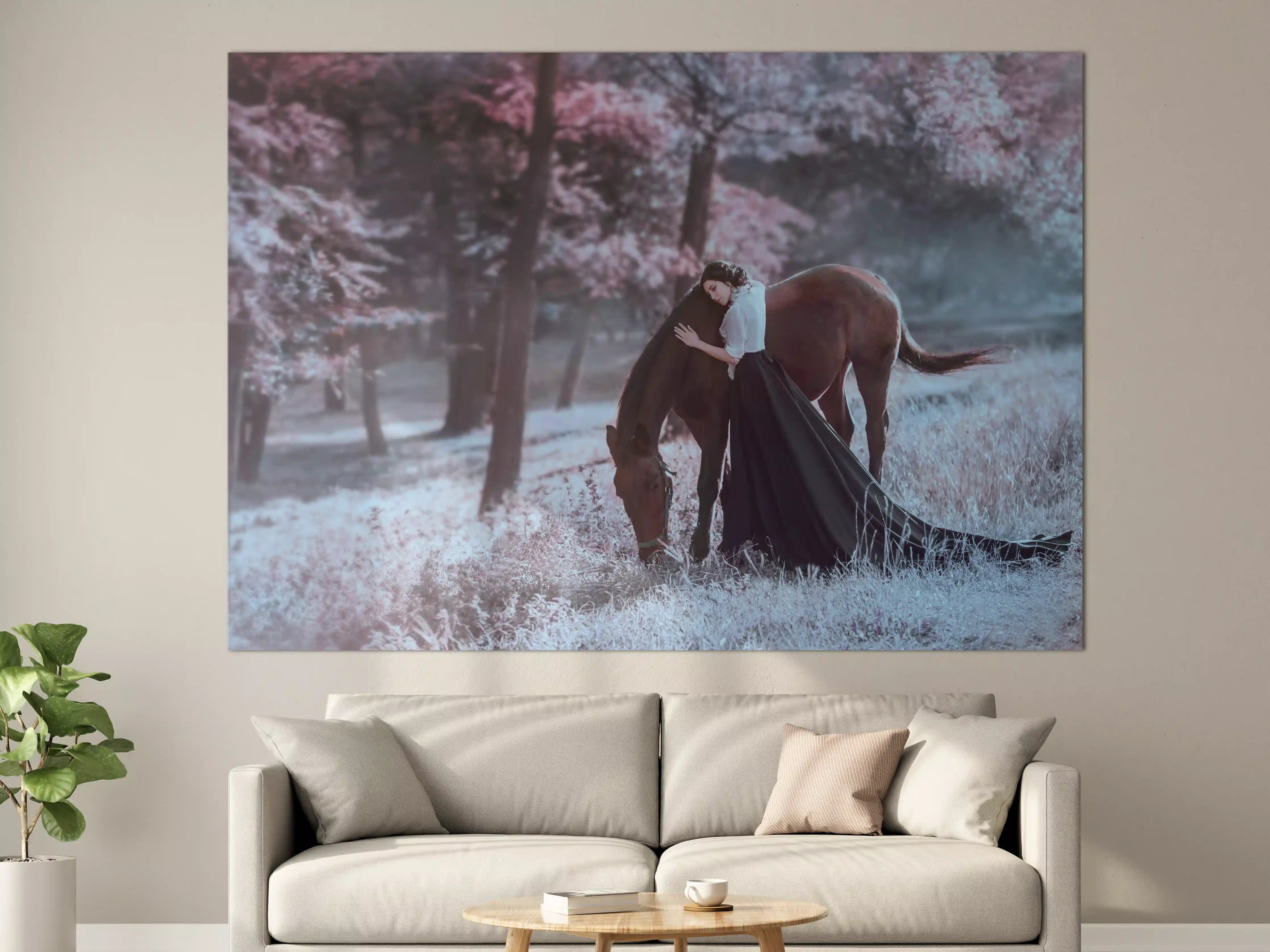 Große Wandbilder - Prinzessin mit Pferd - Herbst