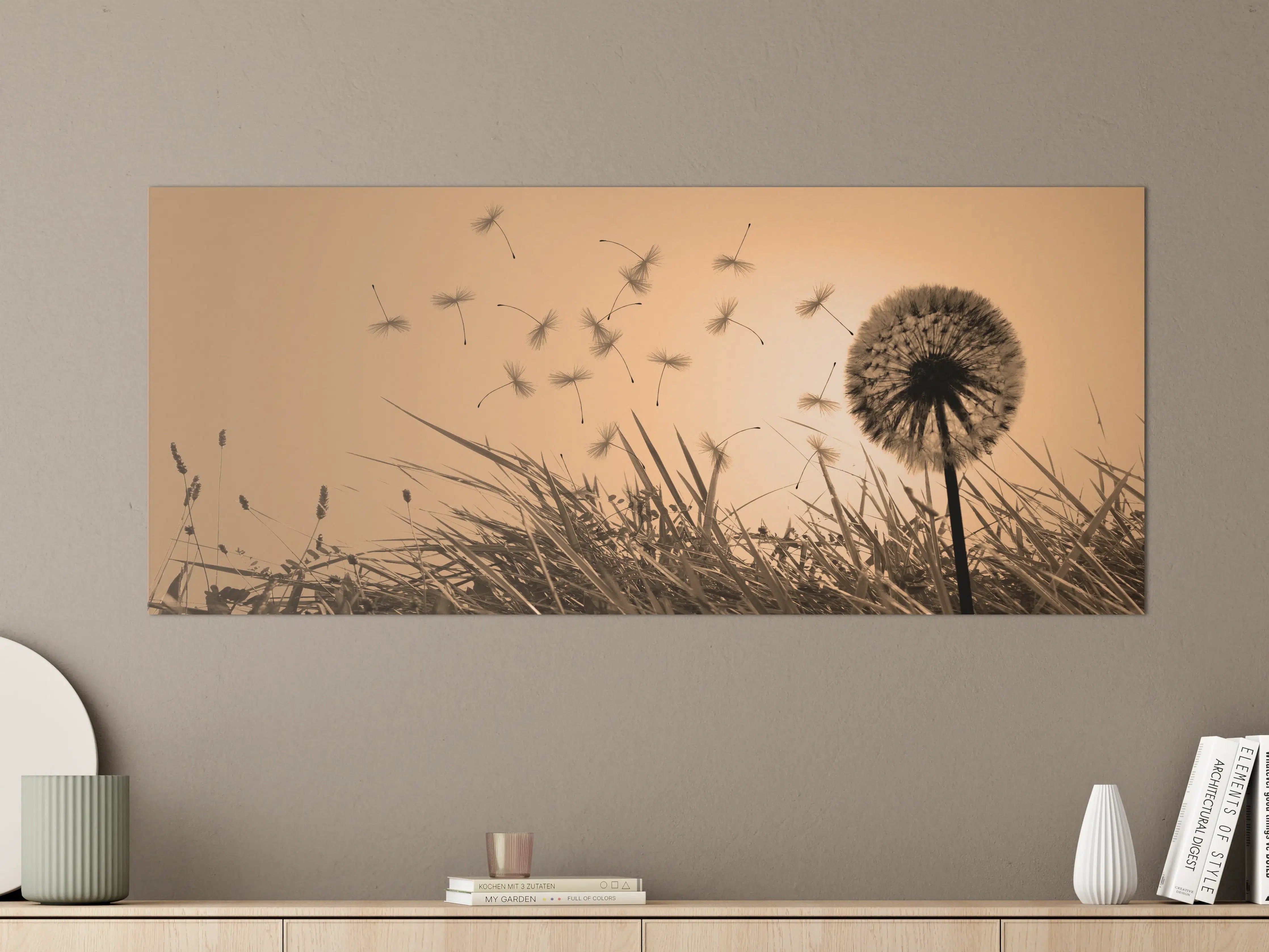 Große Wandbilder - Pusteblume beim Sonnenuntergang