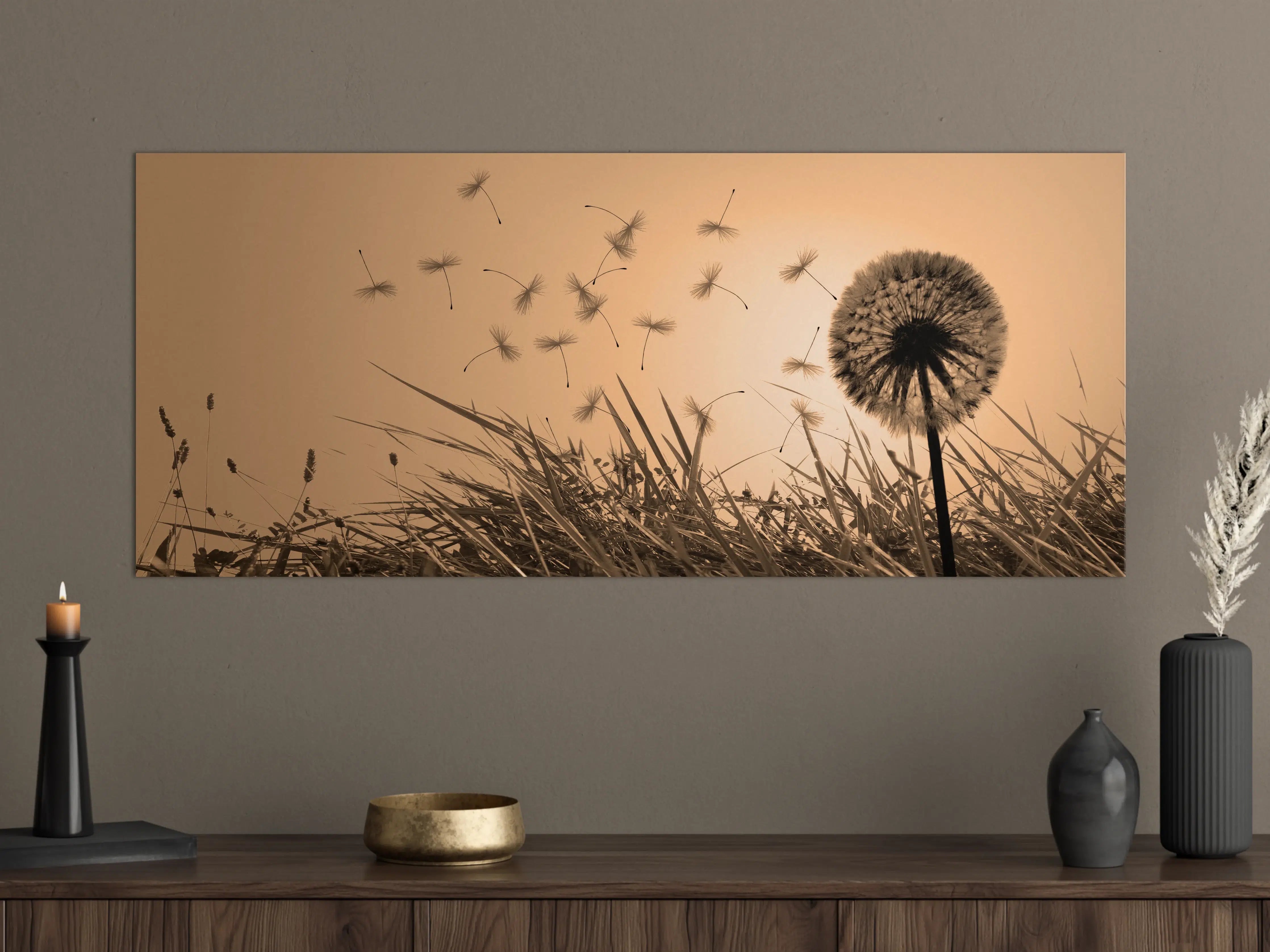Große Wandbilder - Pusteblume beim Sonnenuntergang