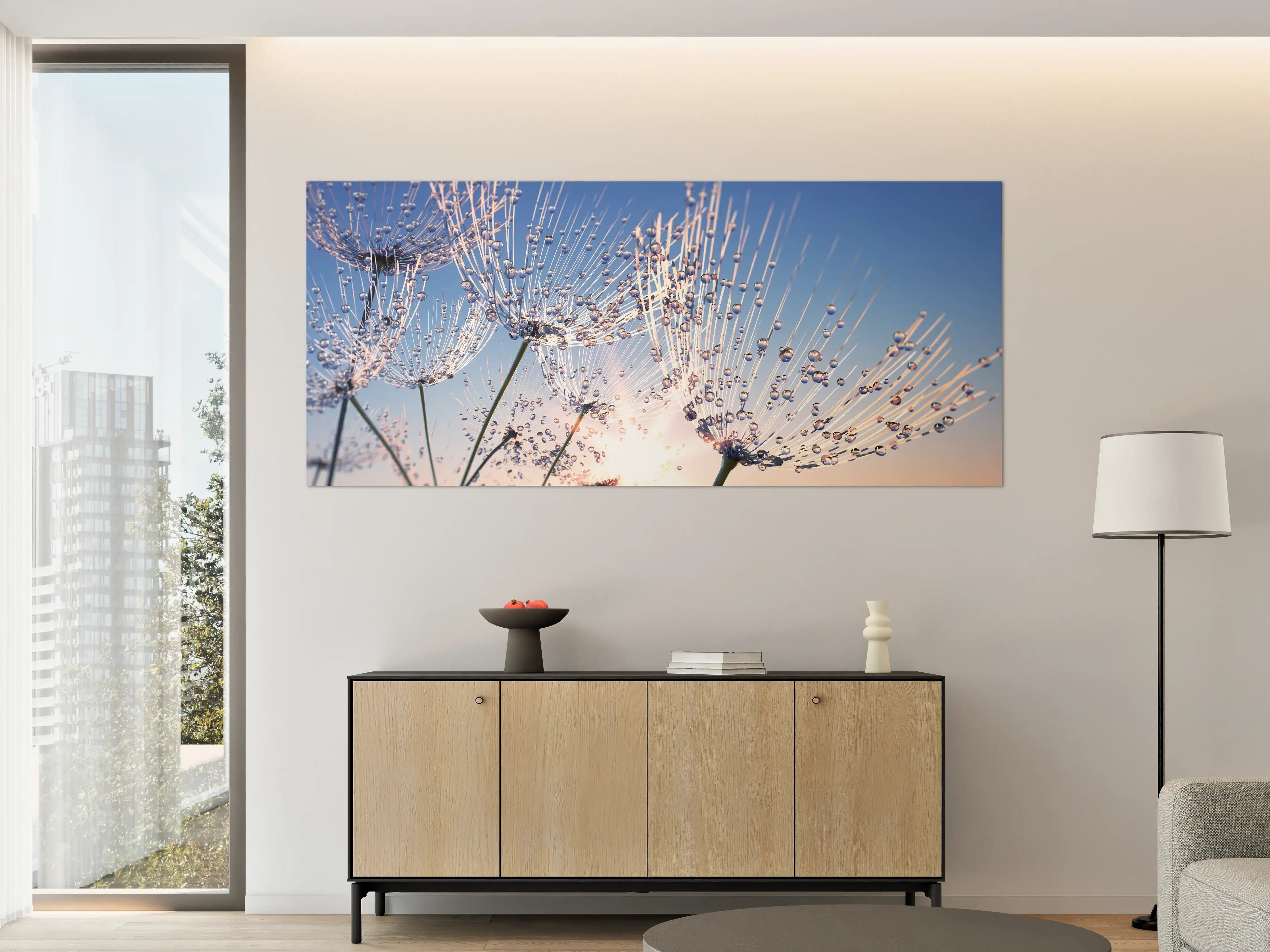 Große Wandbilder - Pusteblume mit Tautropfen