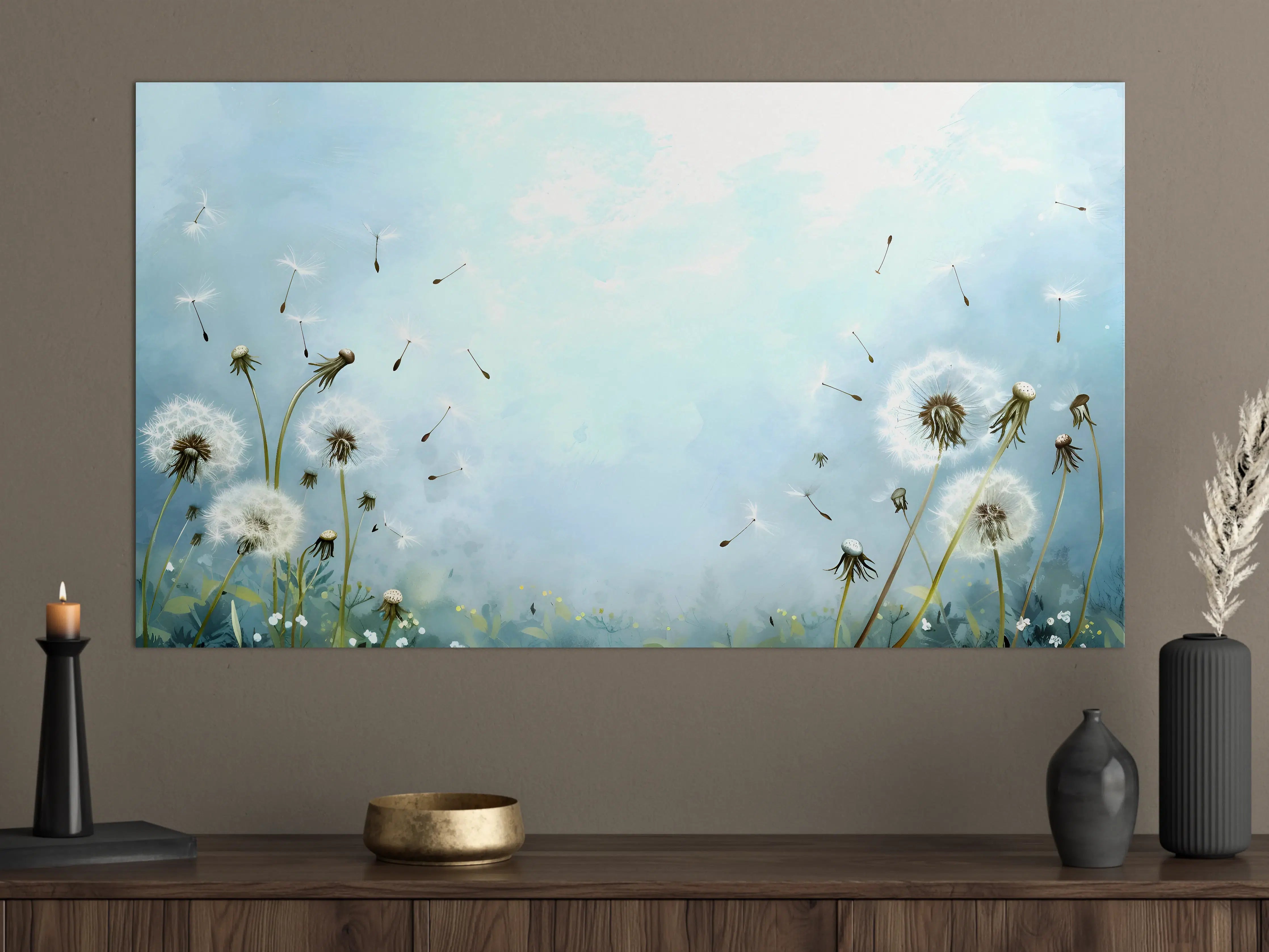 Große Wandbilder - Pusteblumen im blauen Himmel