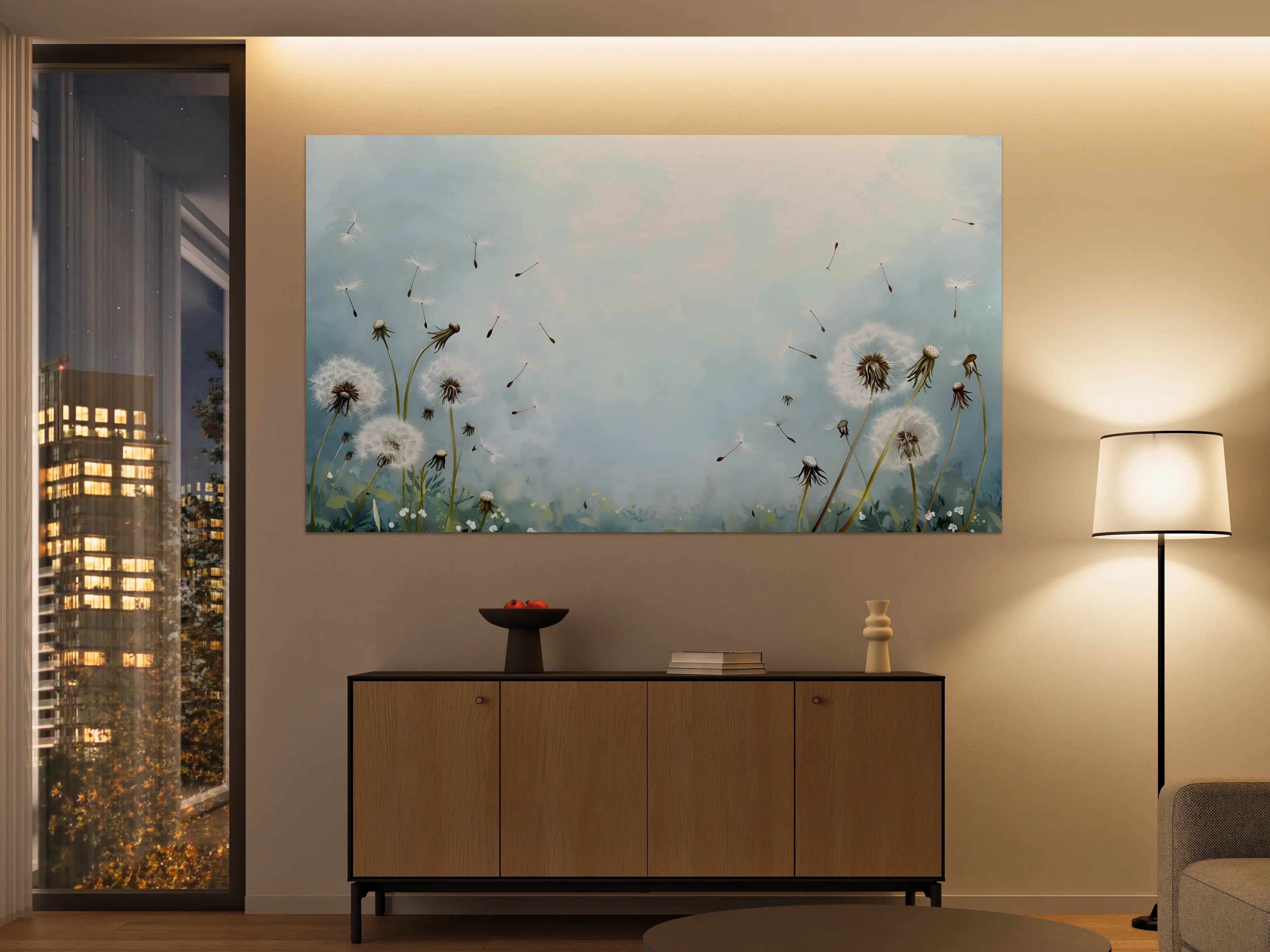 Große Wandbilder - Pusteblumen im blauen Himmel