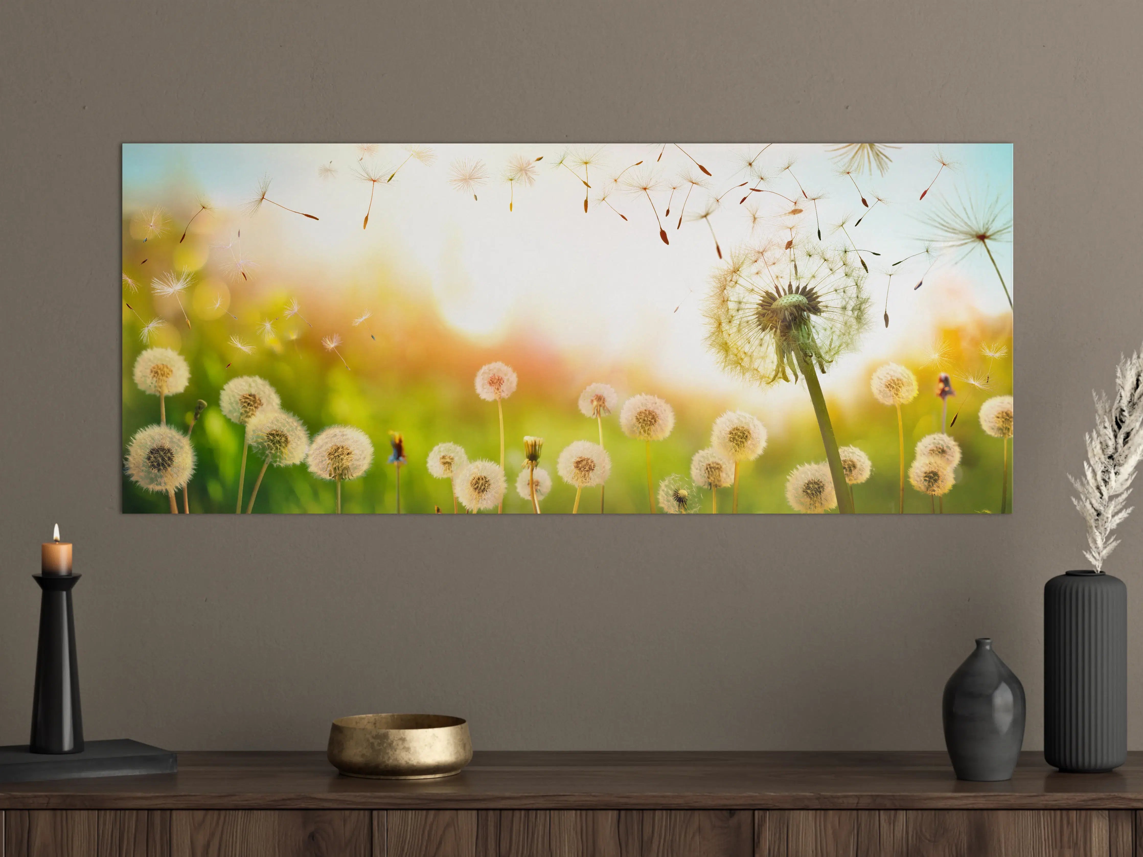 Große Wandbilder - Pusteblumen im goldenen Licht