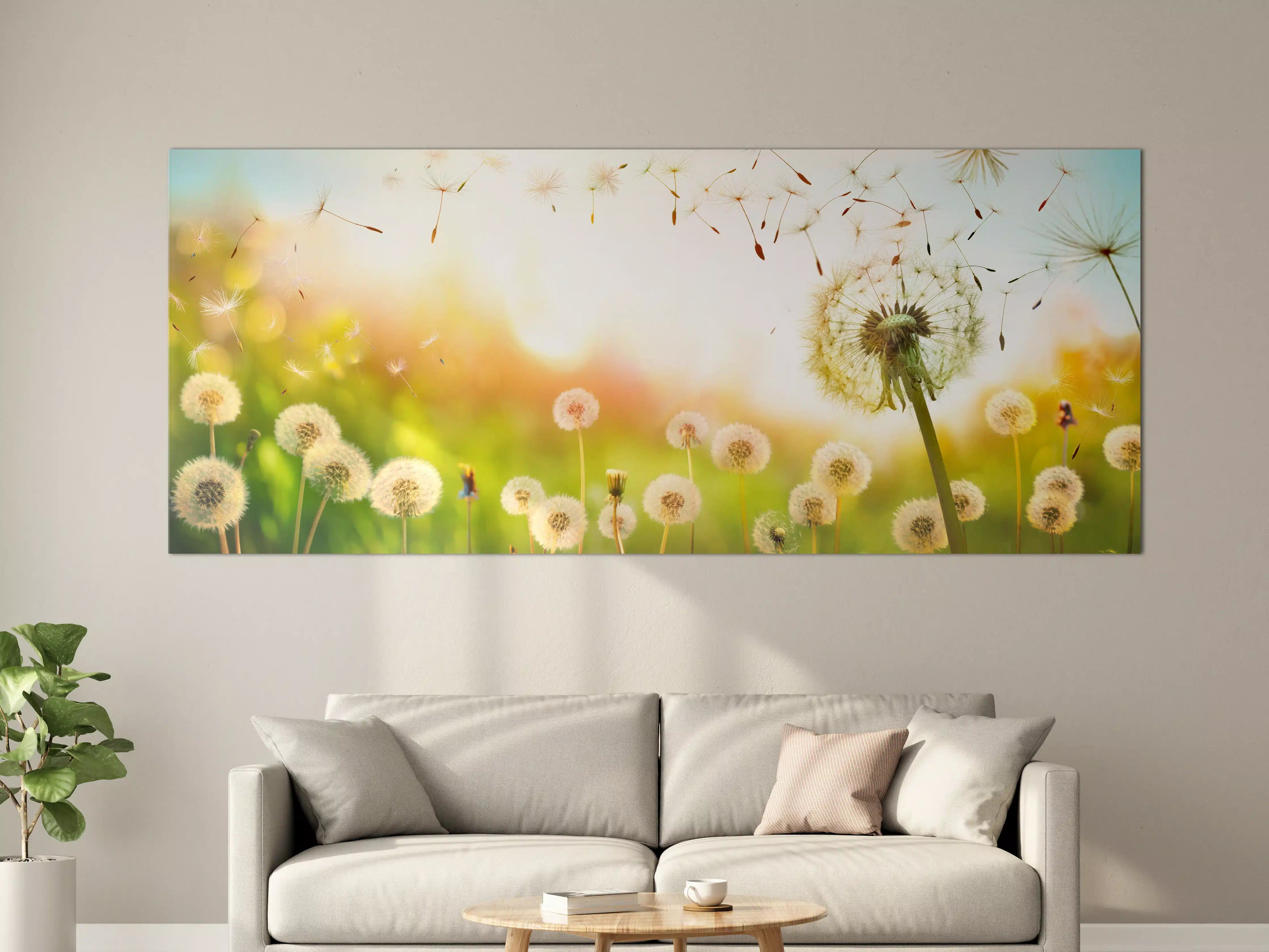 Große Wandbilder - Pusteblumen im goldenen Licht