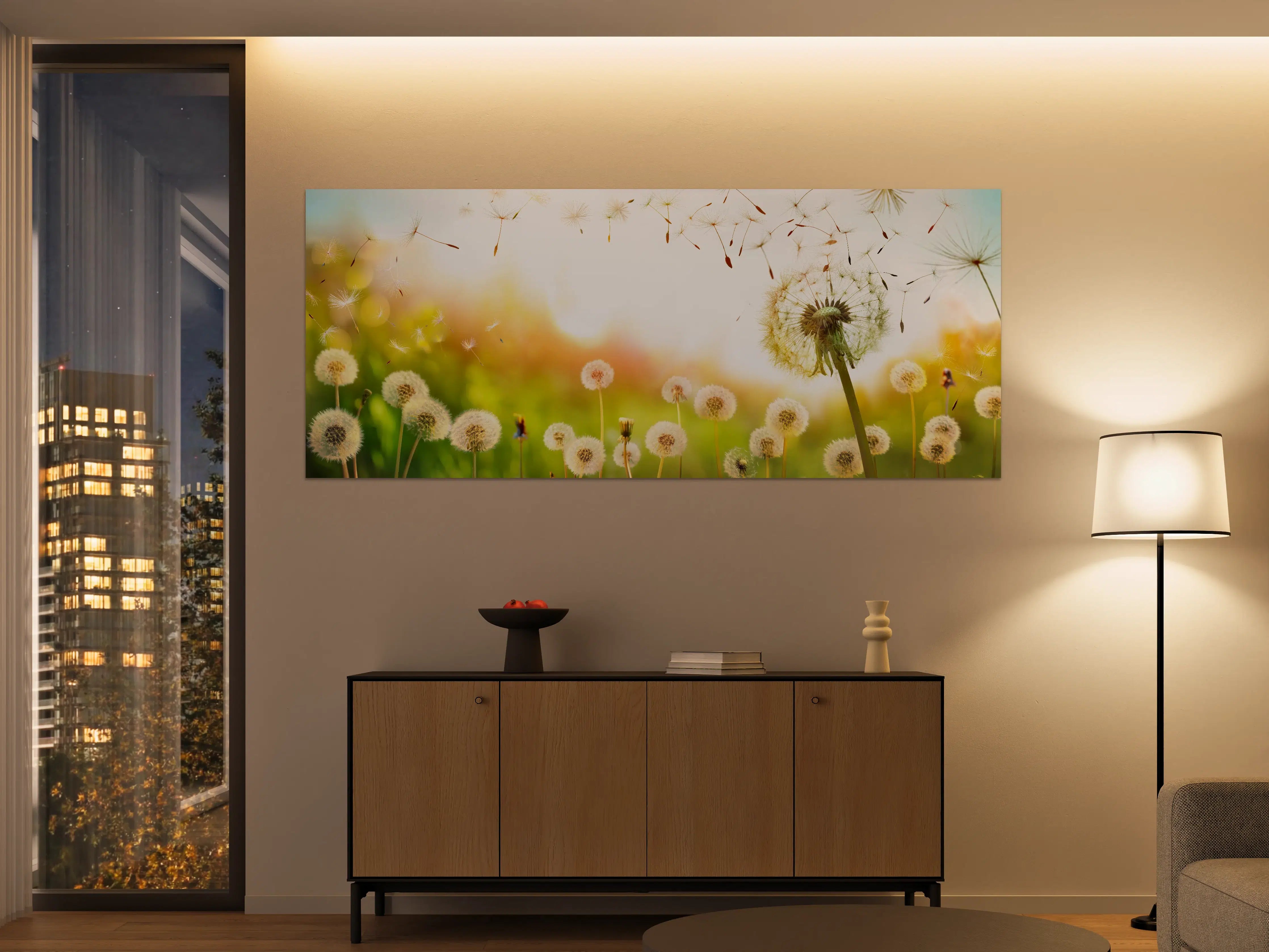 Große Wandbilder - Pusteblumen im goldenen Licht