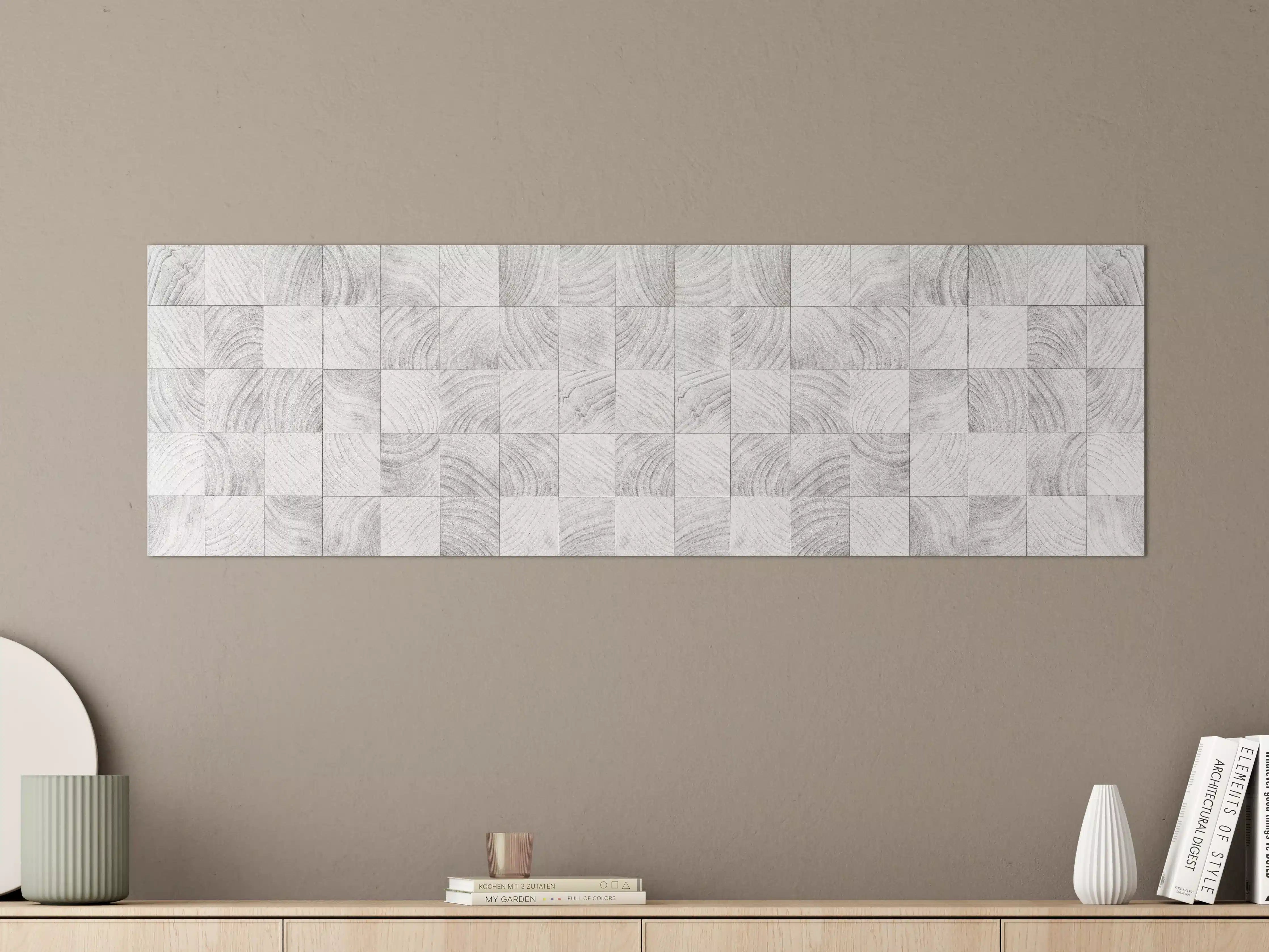 Große Wandbilder - Quadratische Holzartige Fliesen