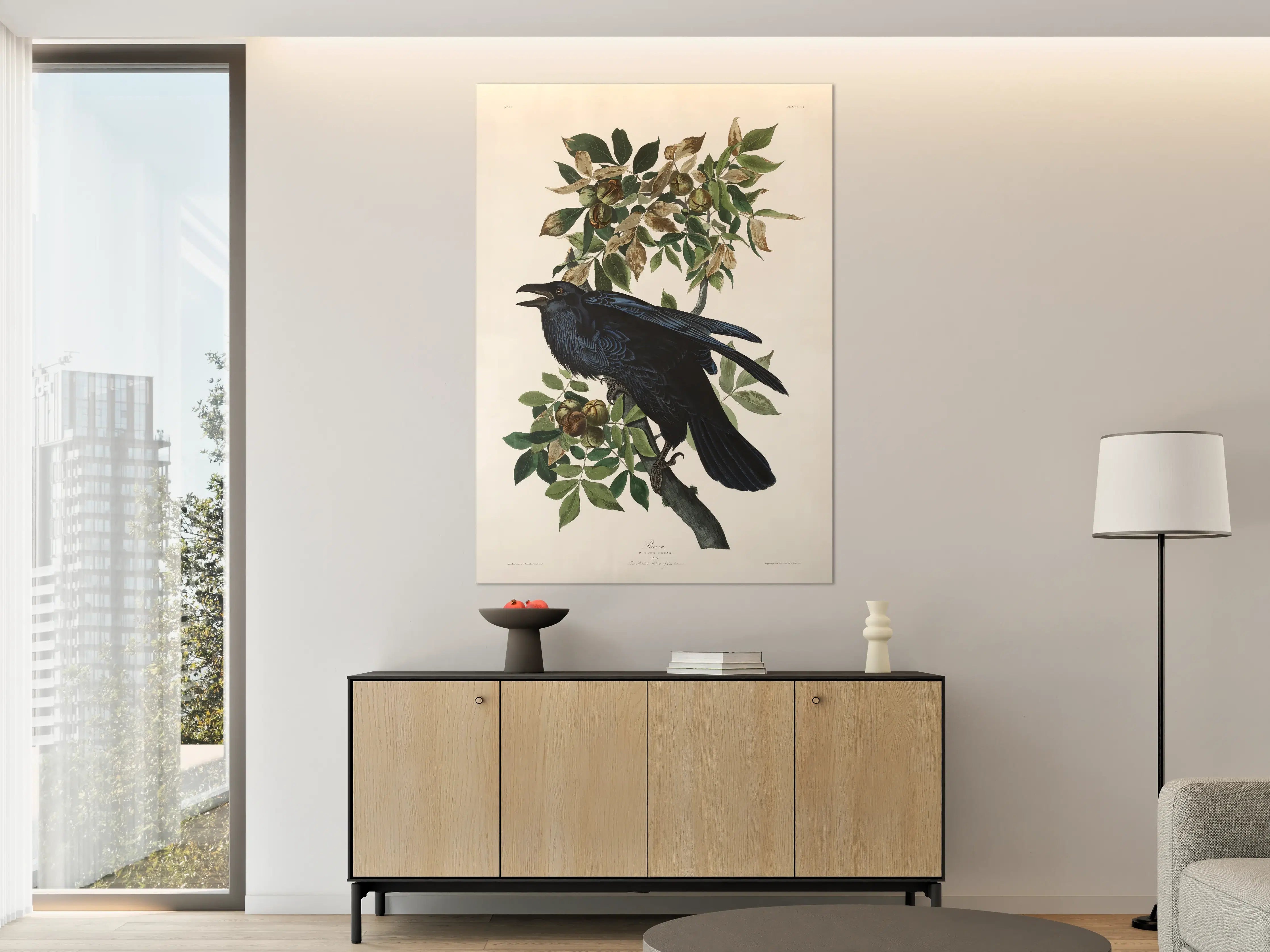 Große Wandbilder - Raben Portrait - John James Audubon