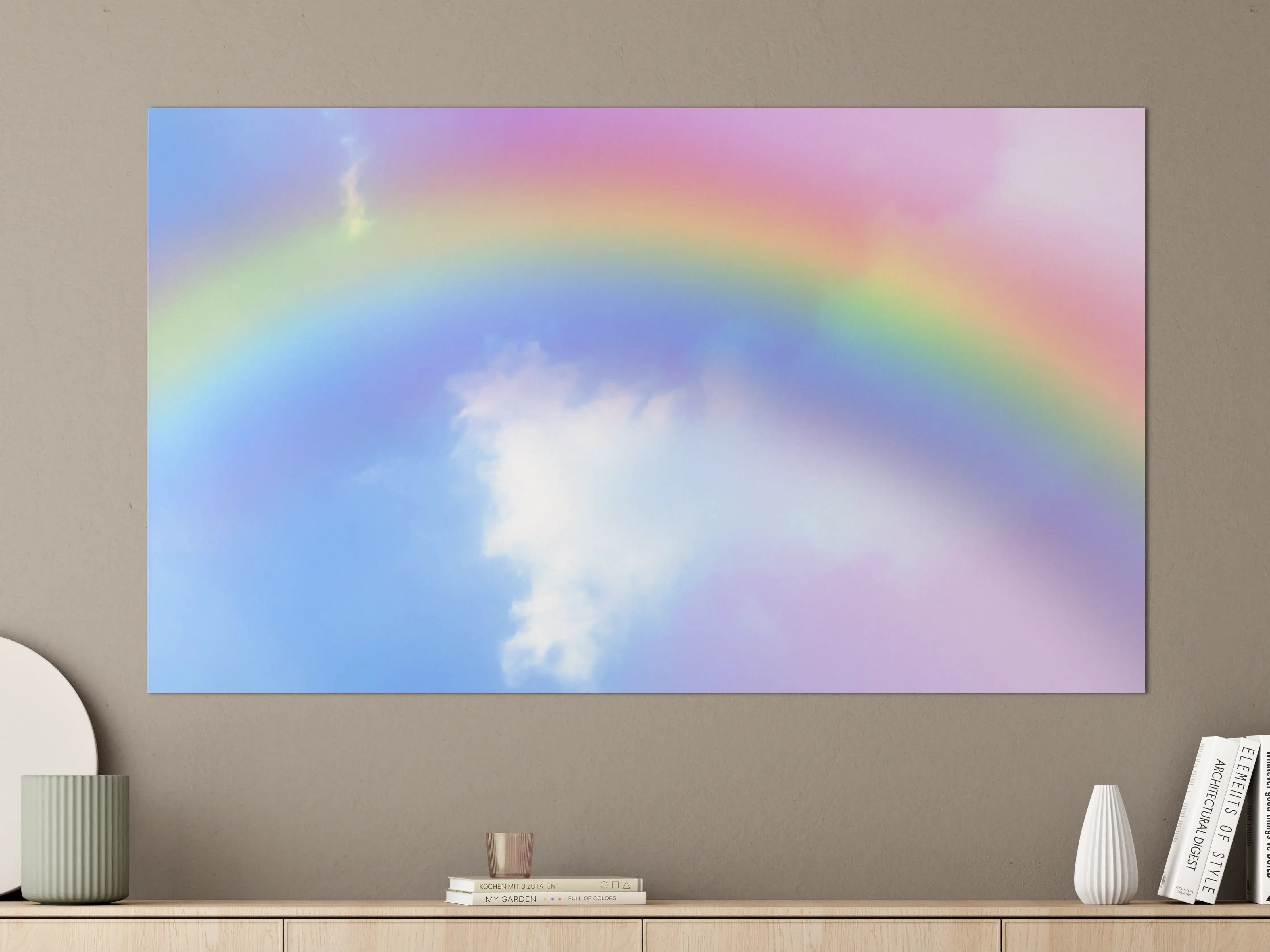 Große Wandbilder - Regenbogen im Wolkenhimmel