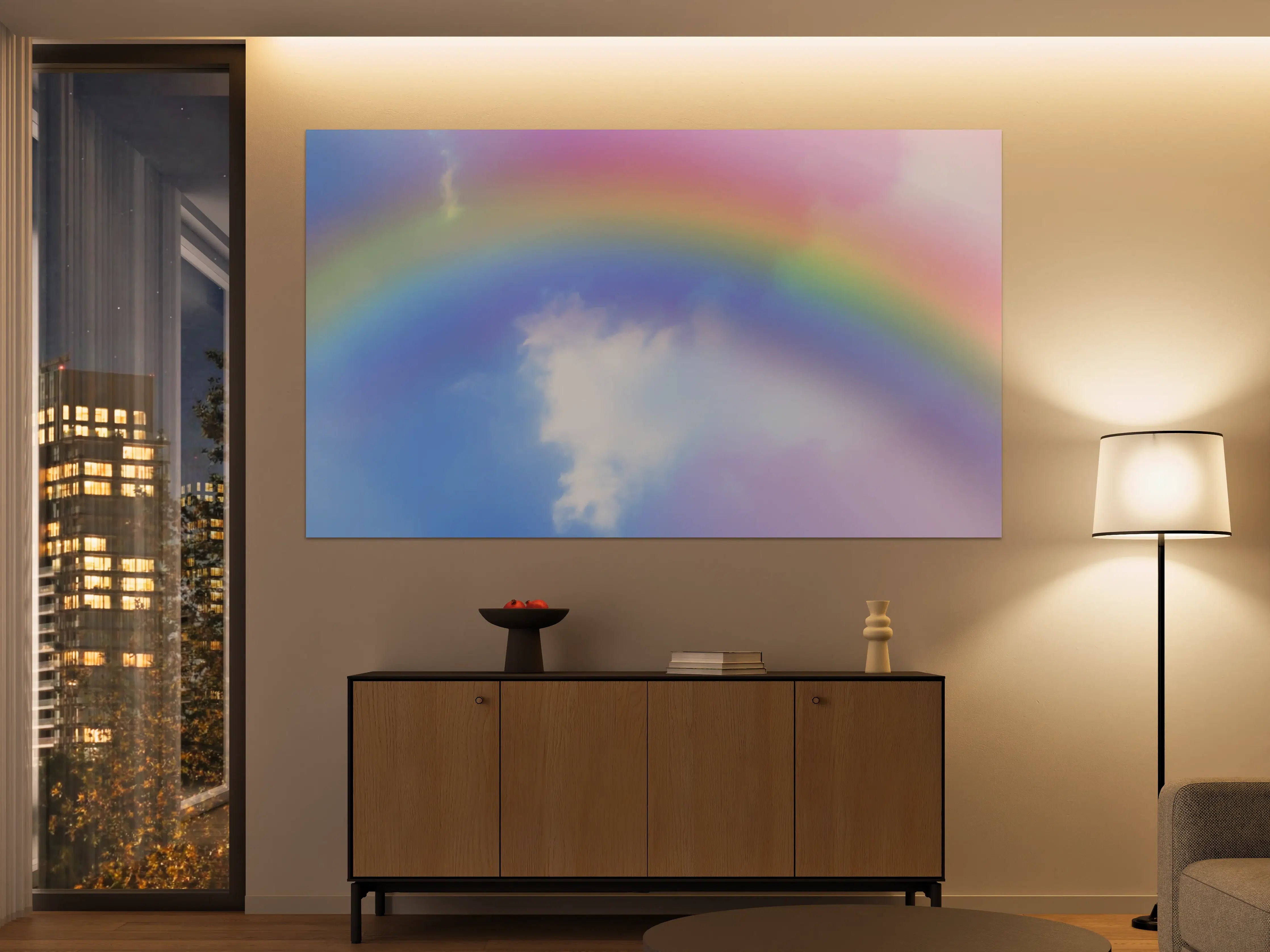 Große Wandbilder - Regenbogen im Wolkenhimmel