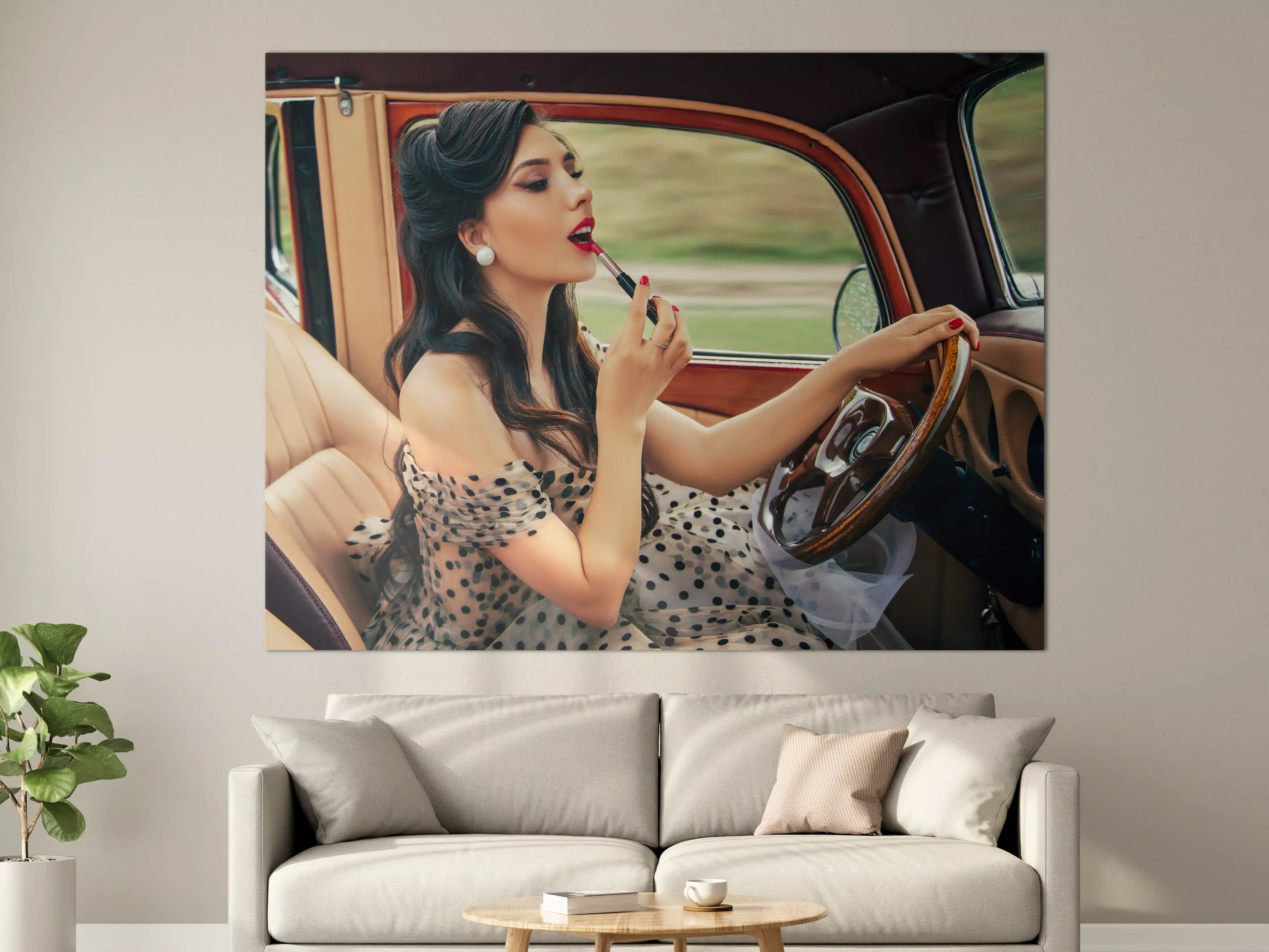 Große Wandbilder - Retro-Pin-Up Auto-Makeup