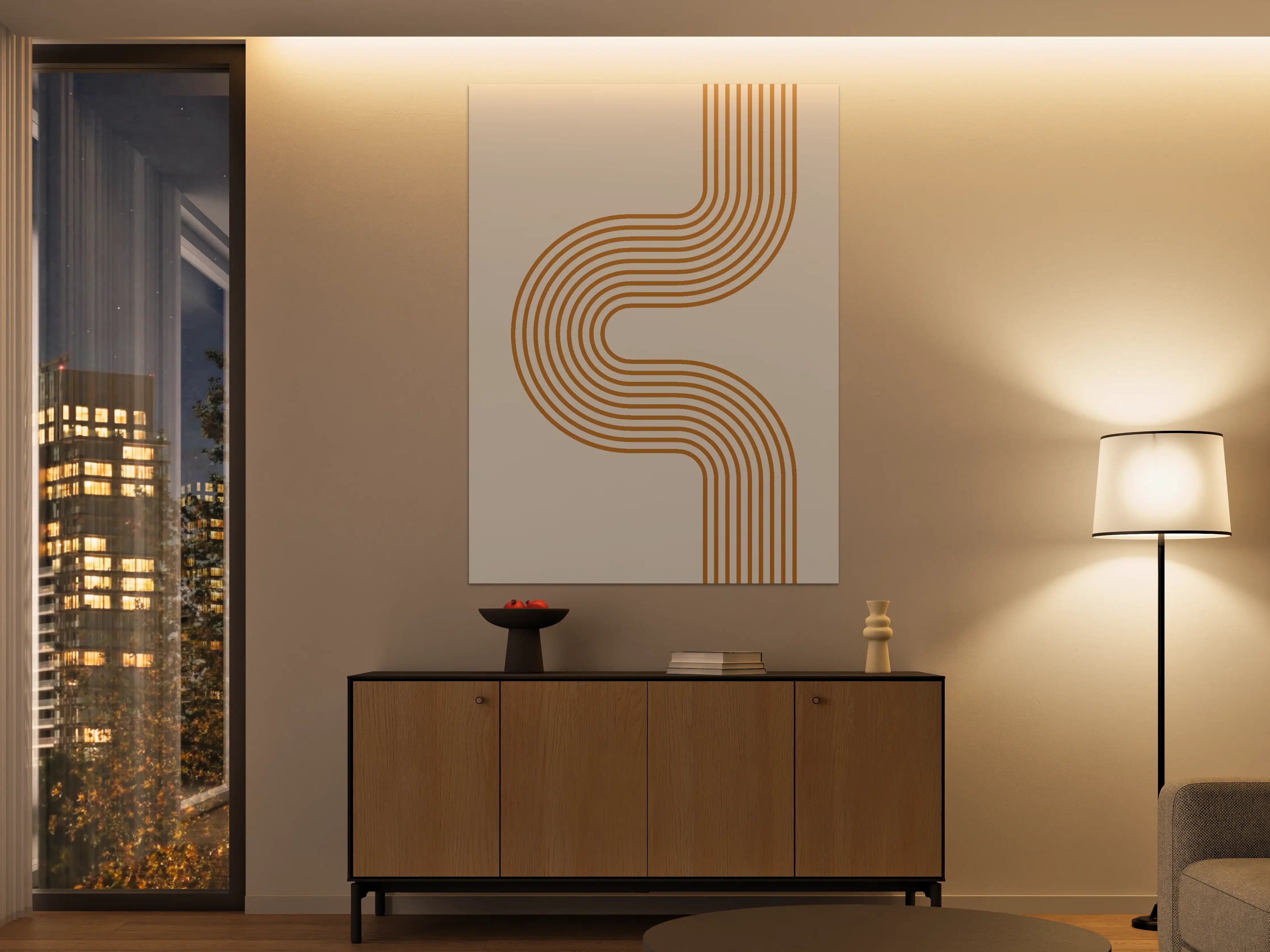 Große Wandbilder - Retro-geometrisches Wandbild