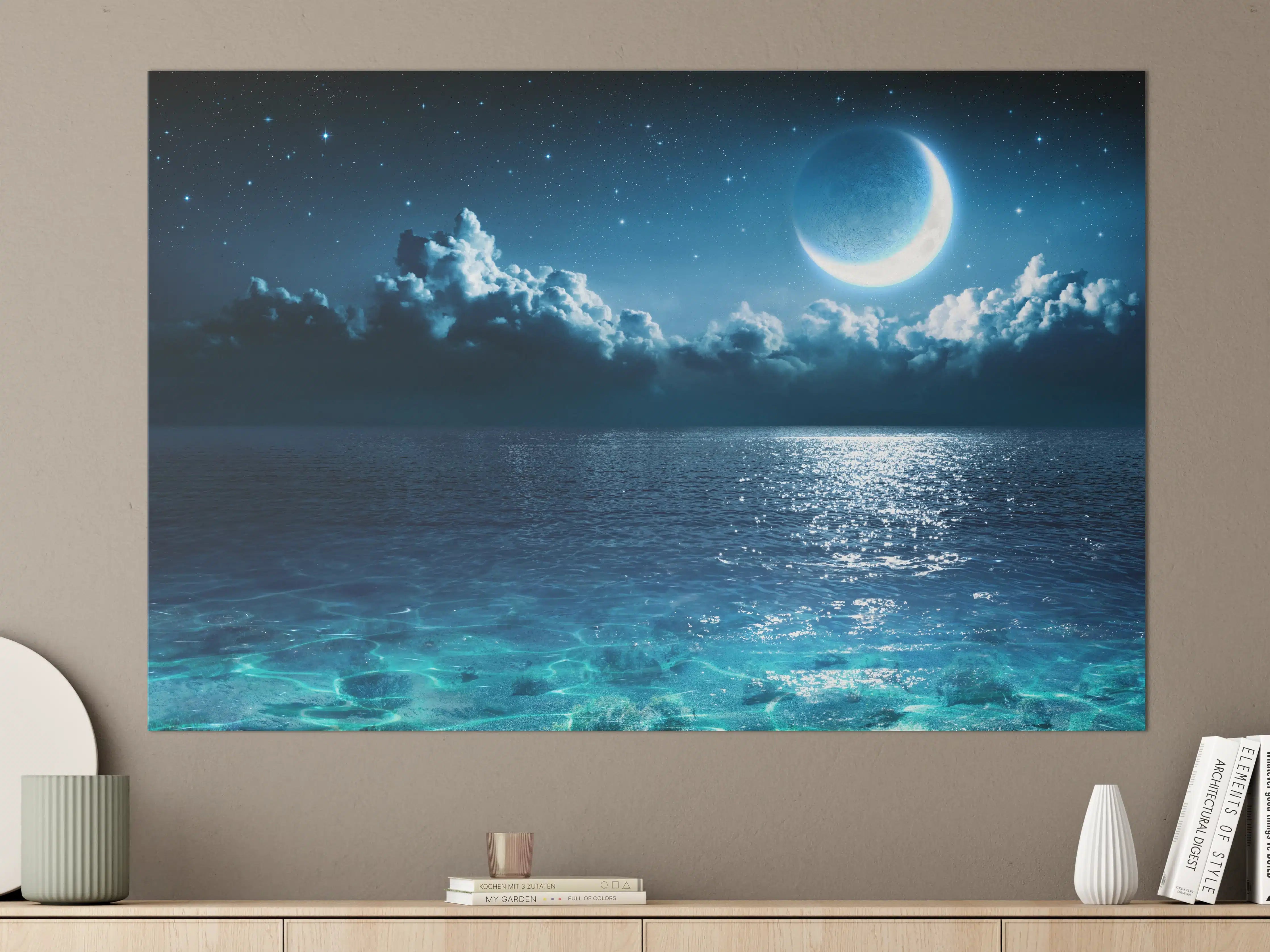 Große Wandbilder - Romantischer Mond - magische Nacht