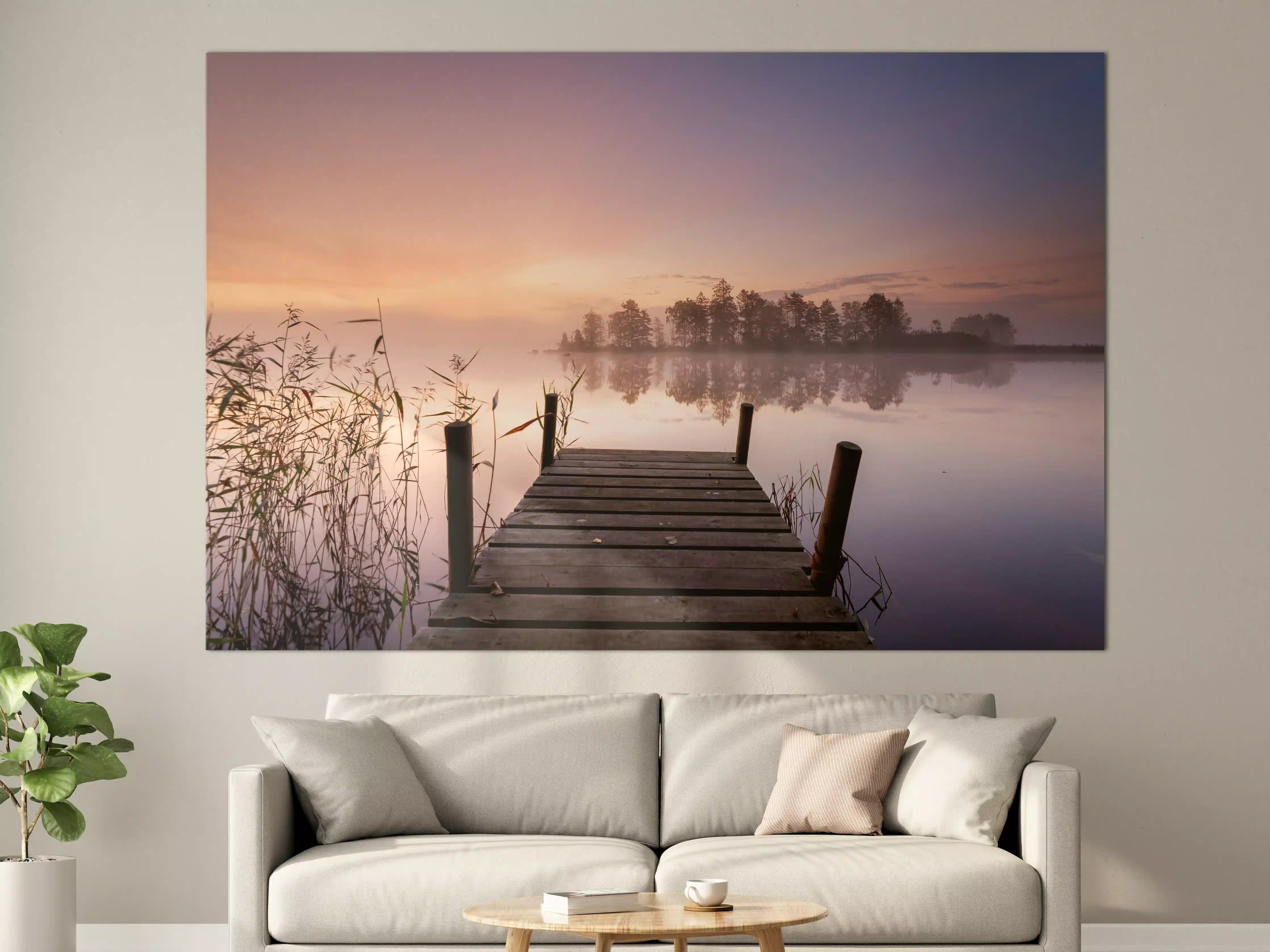 Große Wandbilder - Romantischer Sonnenaufgang über See