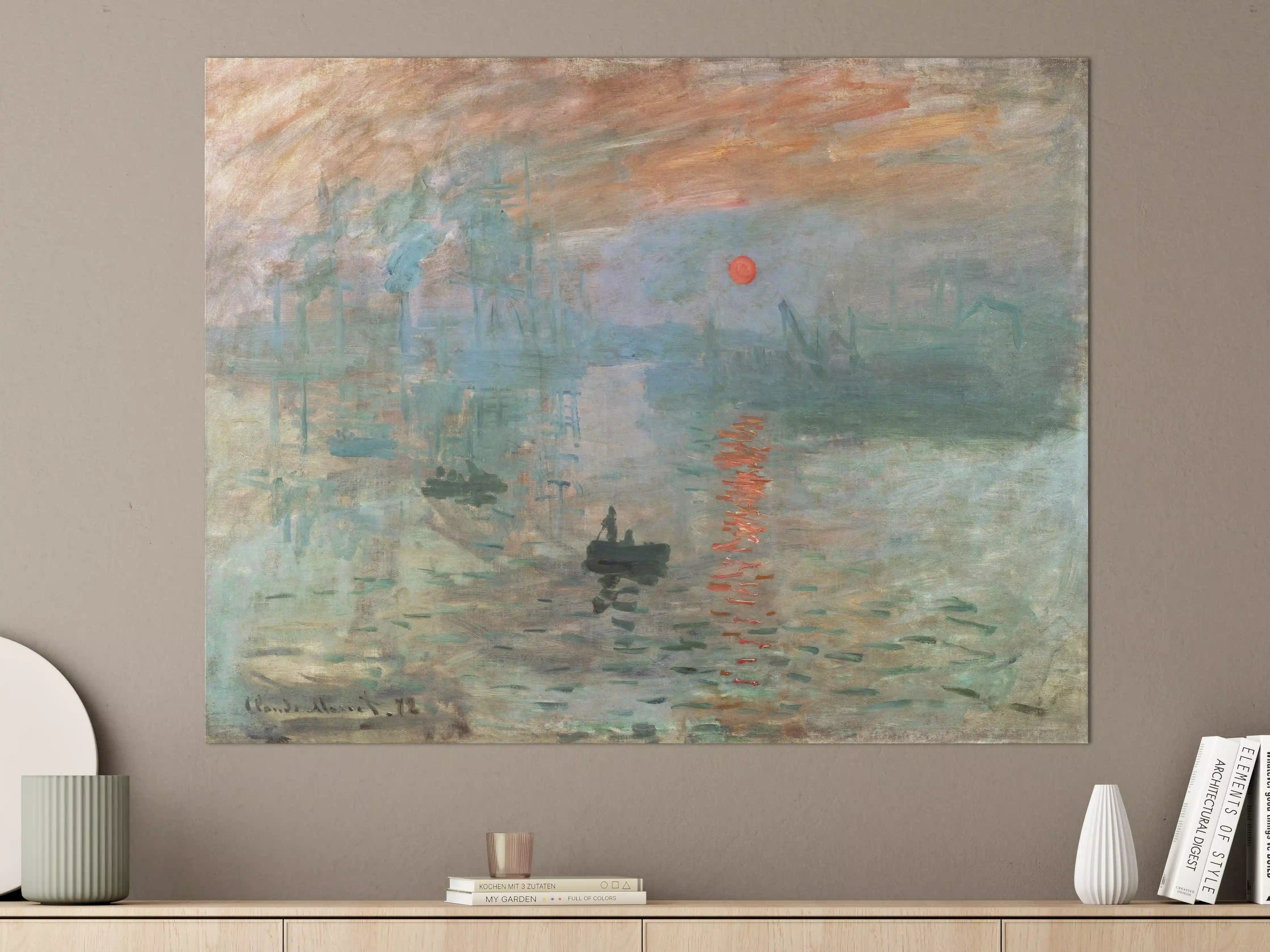 Große Wandbilder - Romantischer Sonnenuntergang über dem Wasser