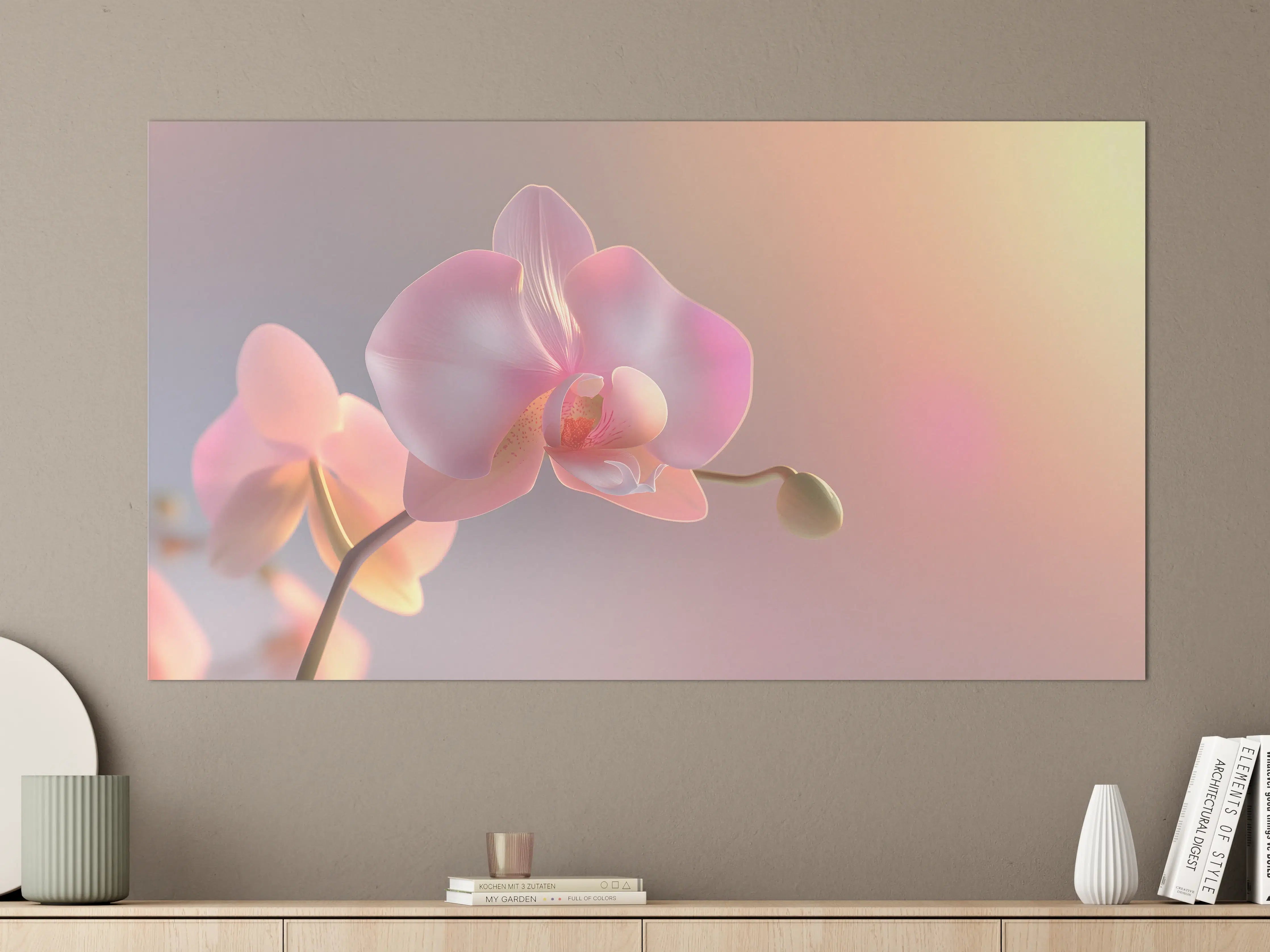 Große Wandbilder - Rosa Orchidee Pastellhintergrund