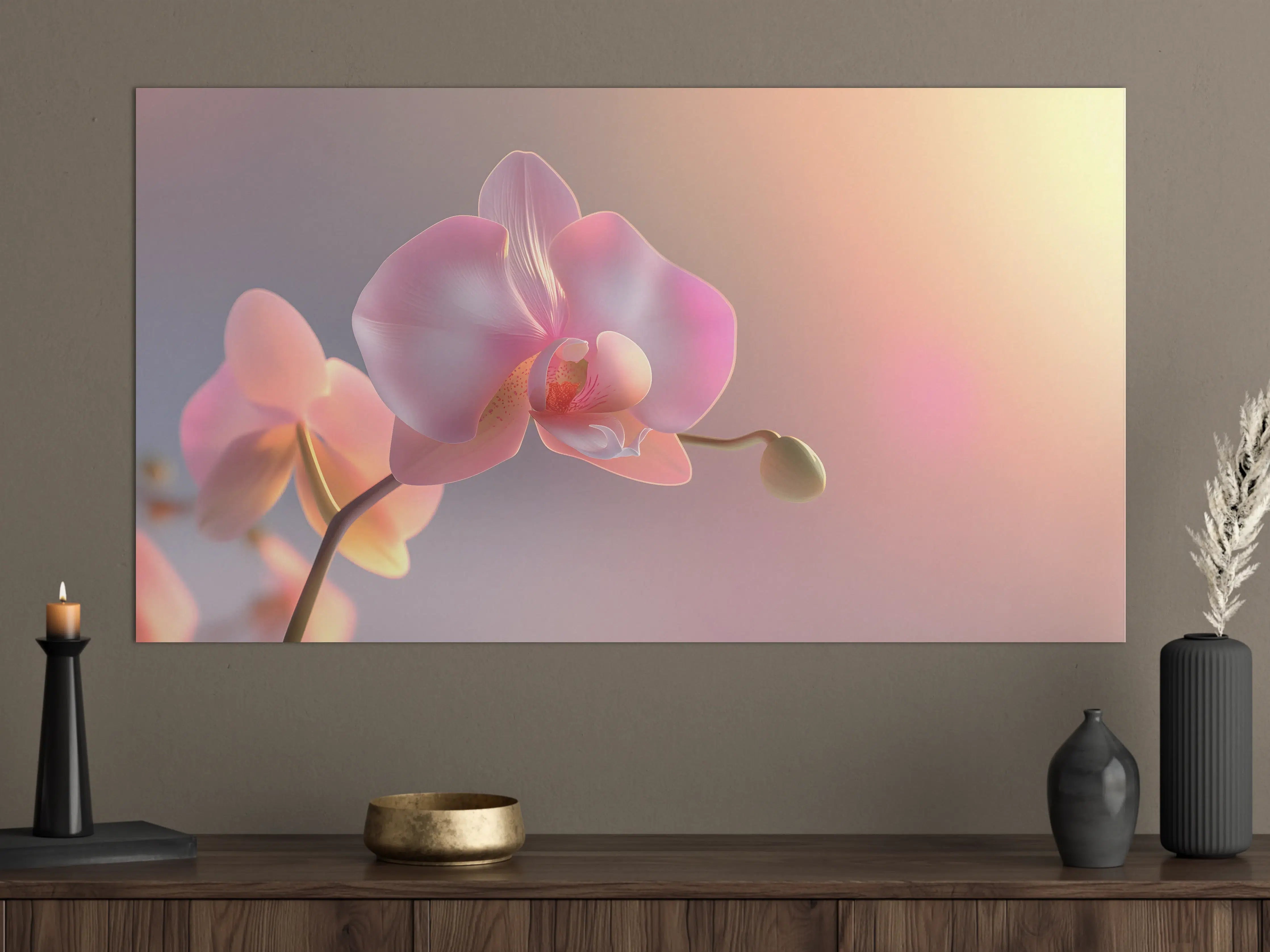 Große Wandbilder - Rosa Orchidee Pastellhintergrund