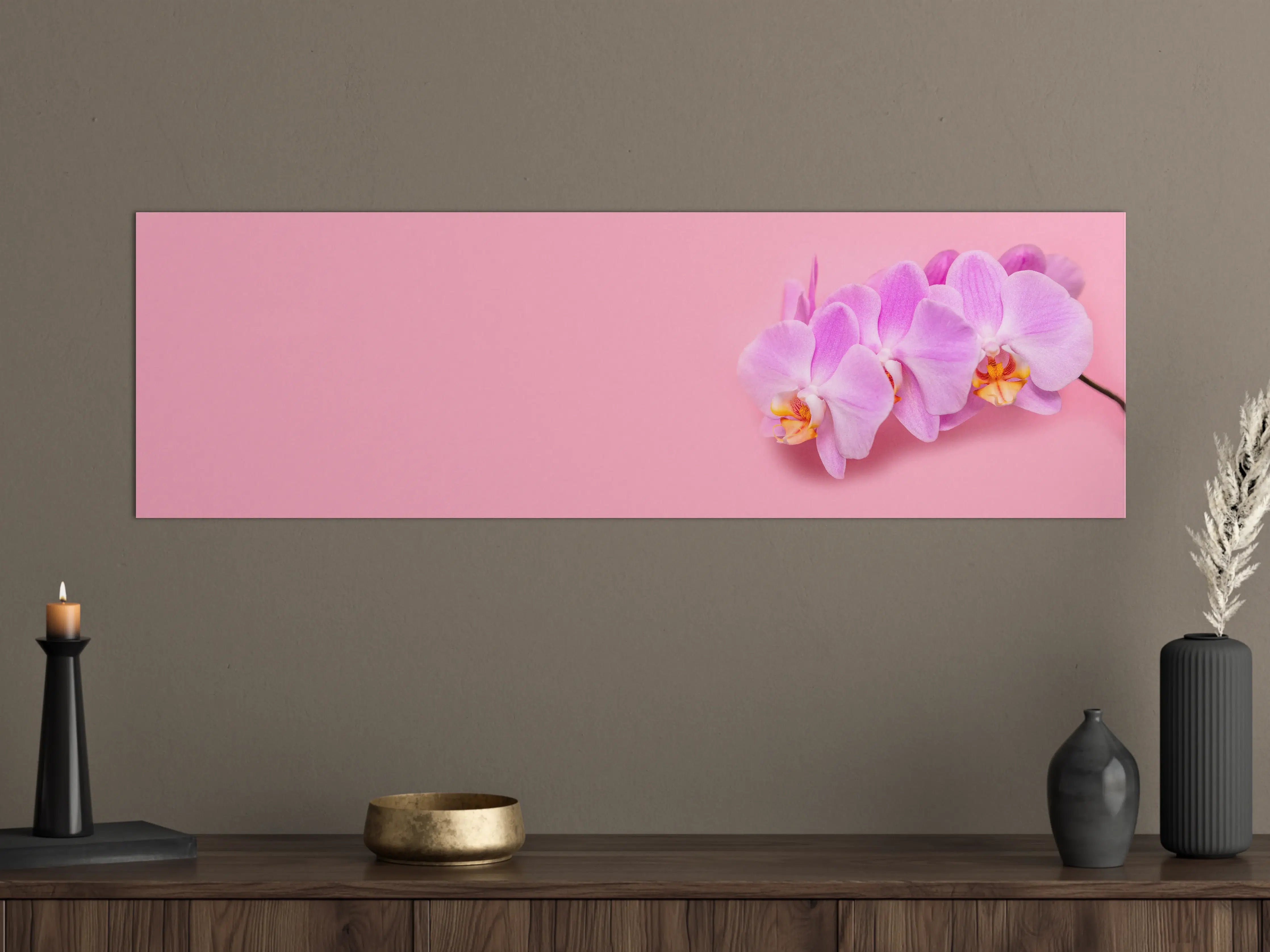 Große Wandbilder - Rosa Orchideen auf Pink