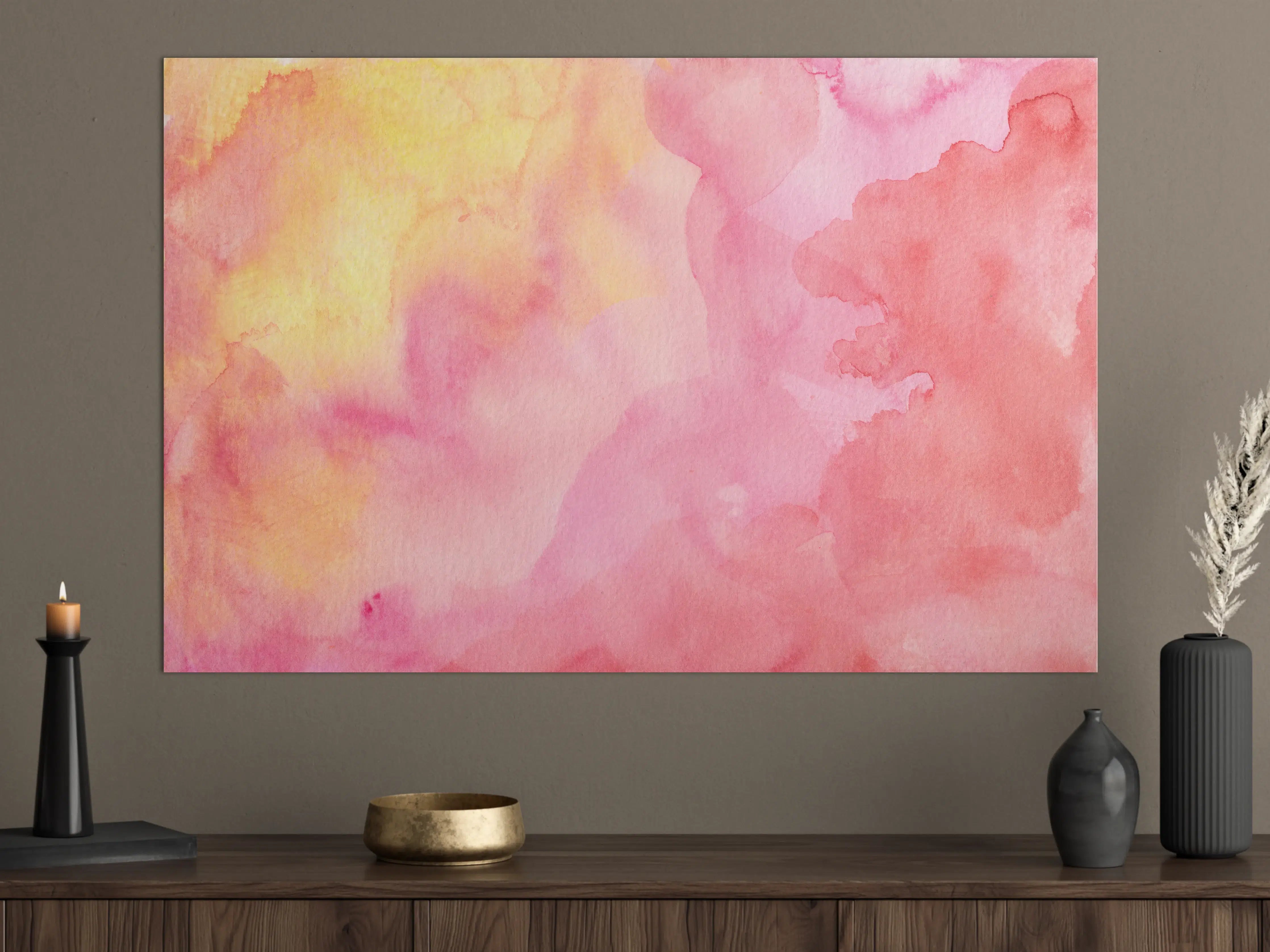 Große Wandbilder - Rosa Verwaschenes Farben-Design