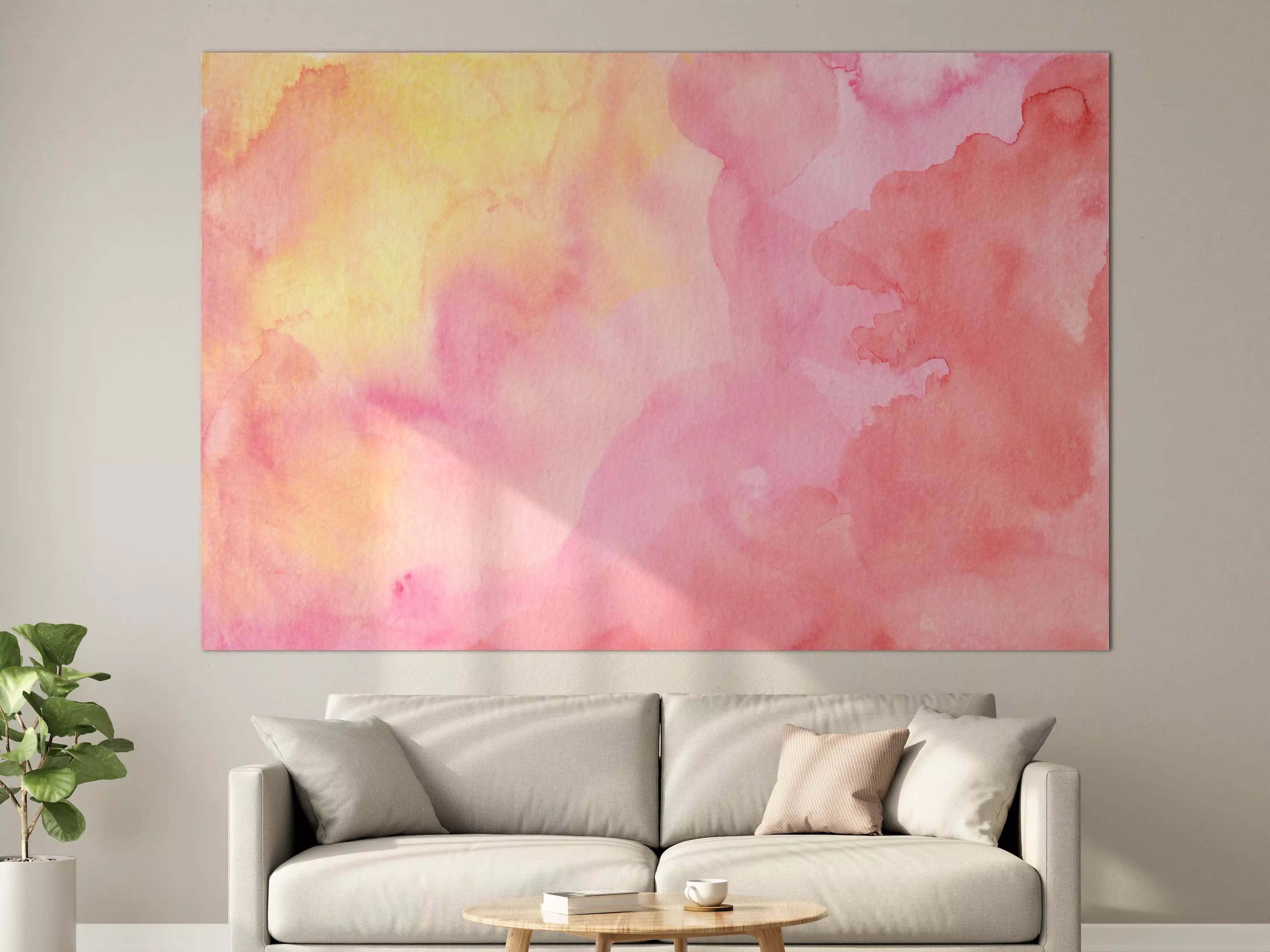 Große Wandbilder - Rosa Verwaschenes Farben-Design