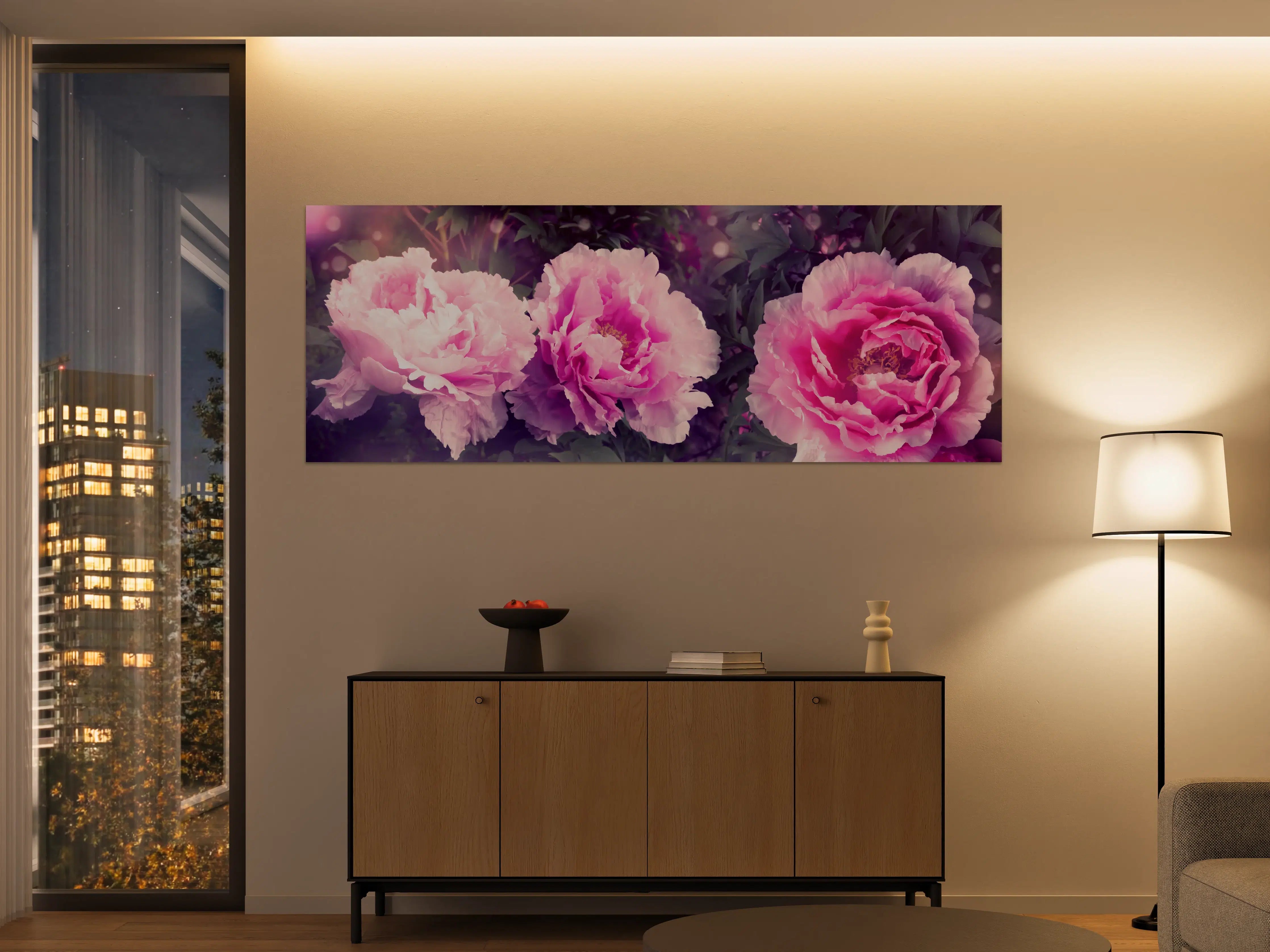 Große Wandbilder - Rosa-Weiße Pfingstrosen