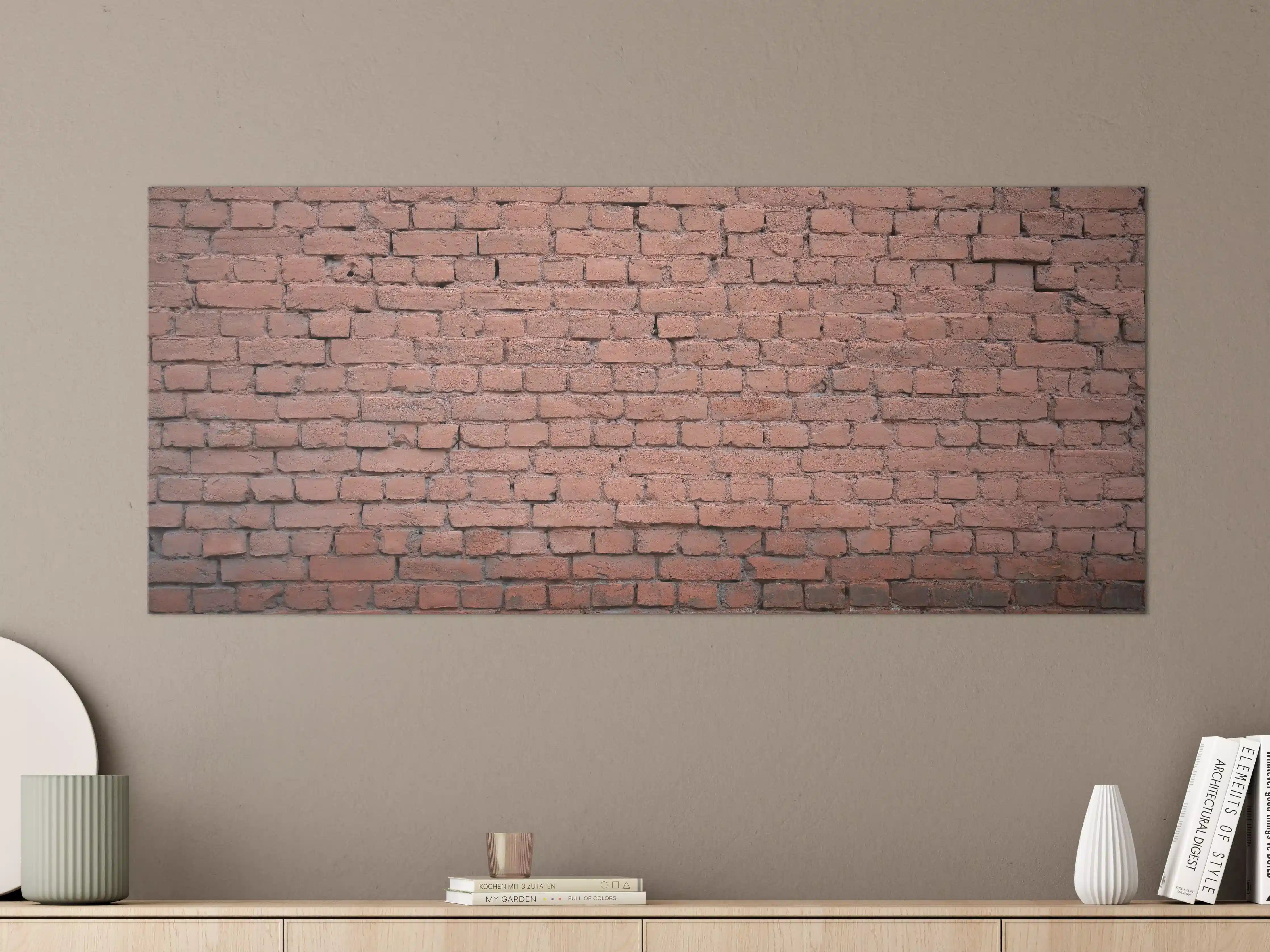 Große Wandbilder - Rosafarbige Ziegelwandoberfläche