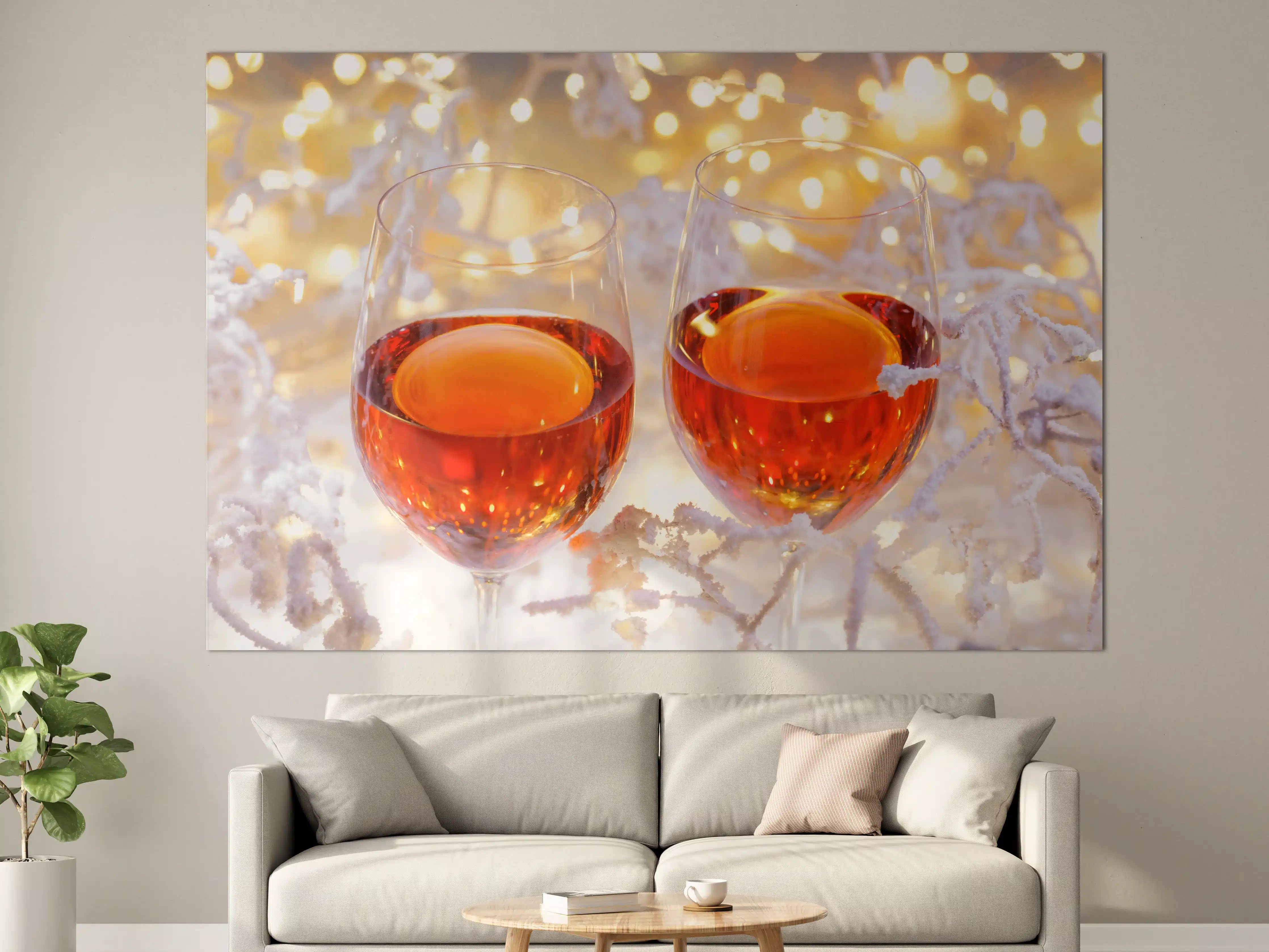 Große Wandbilder - Rosé Champagner