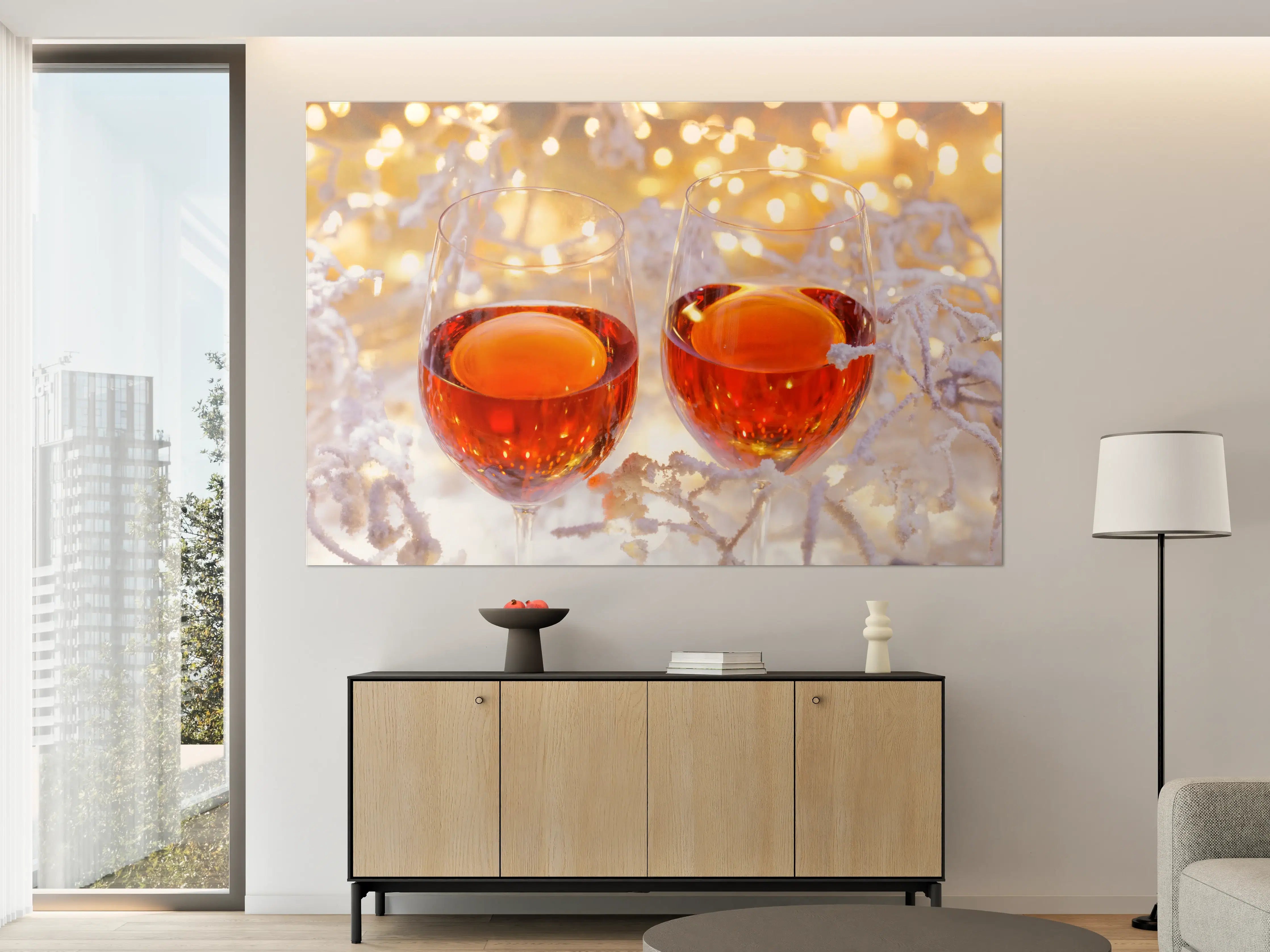 Große Wandbilder - Rosé Champagner