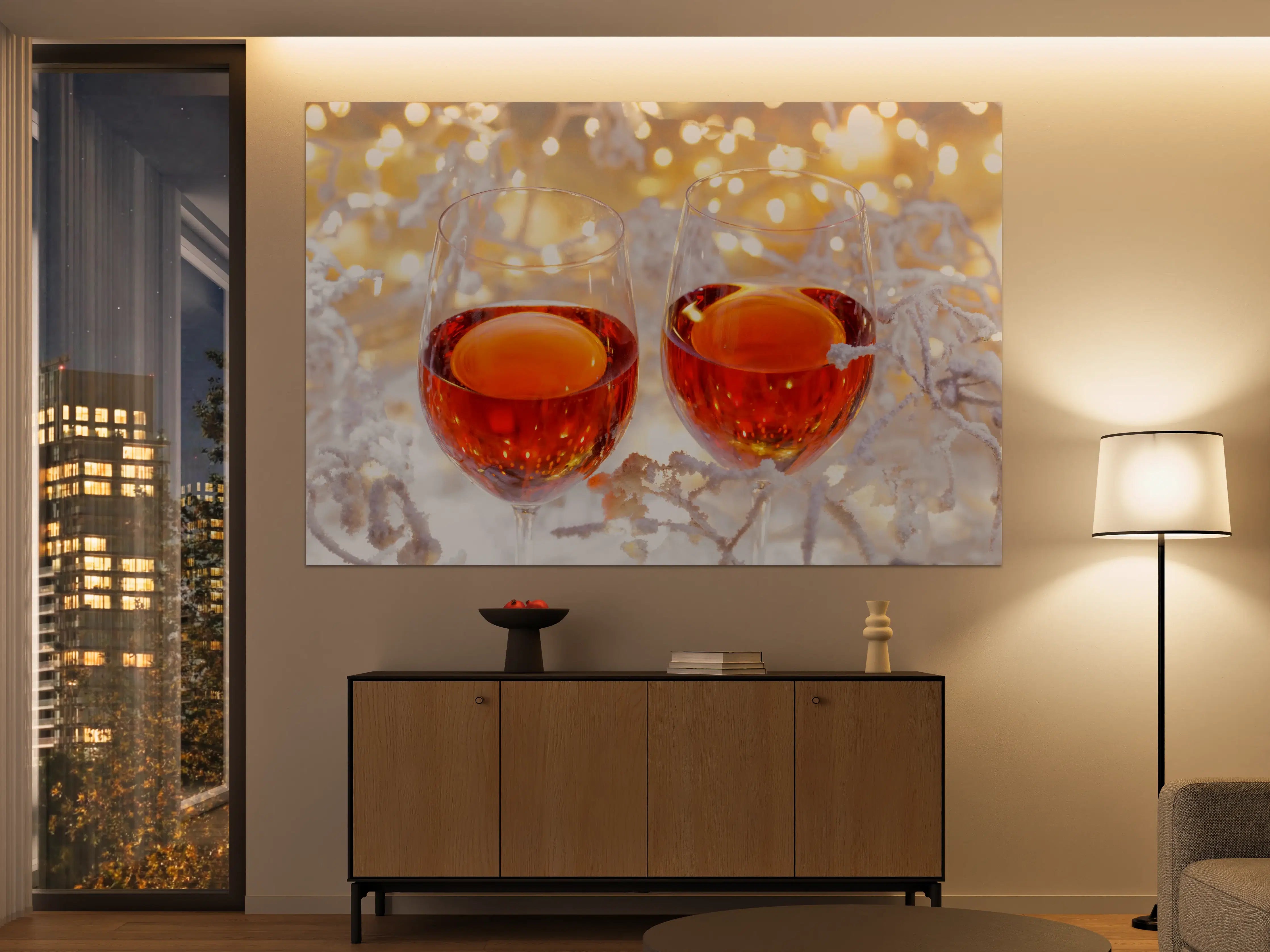 Große Wandbilder - Rosé Champagner