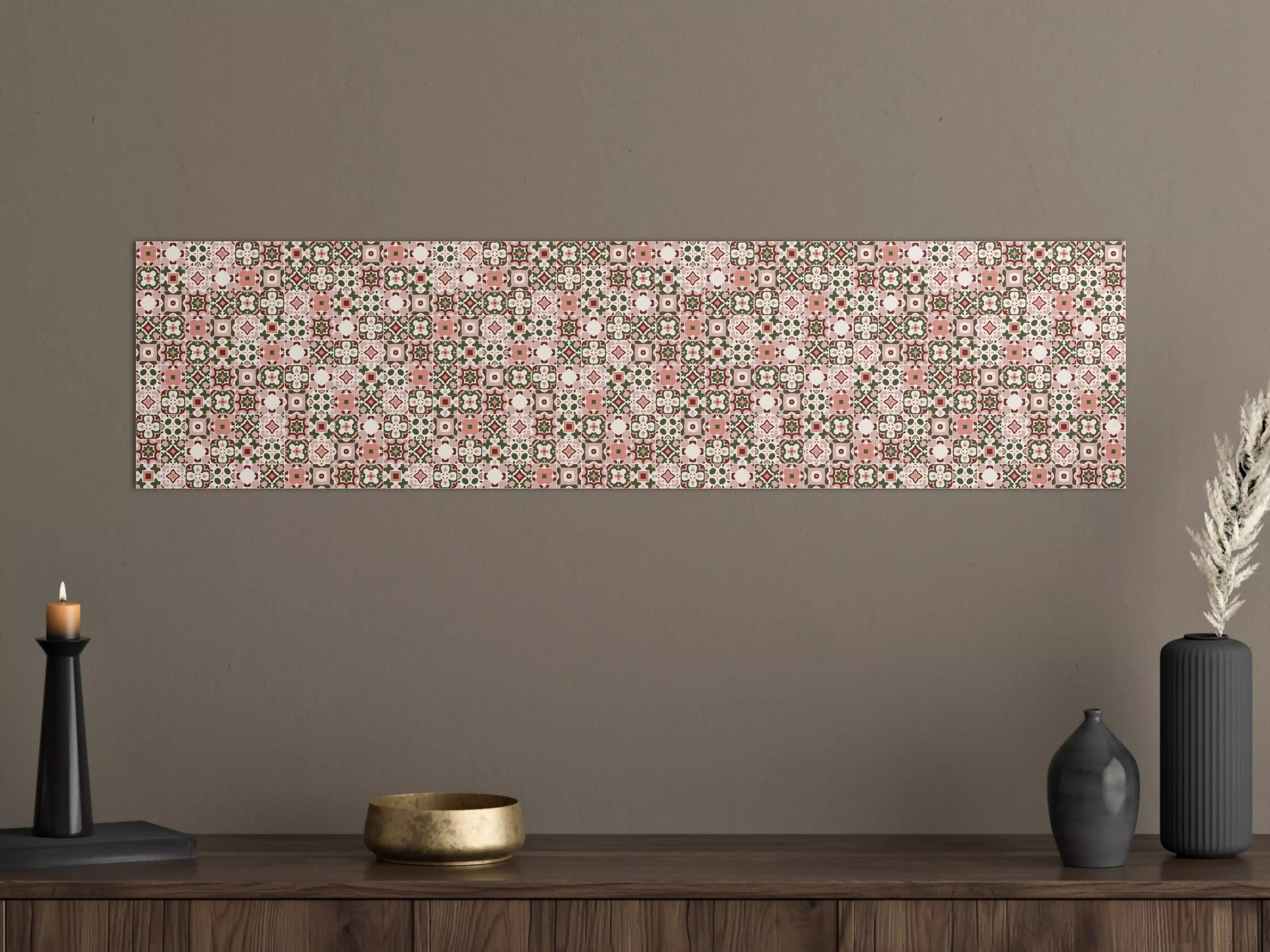 Große Wandbilder - Rosé-Goldenes Mosaikmuster