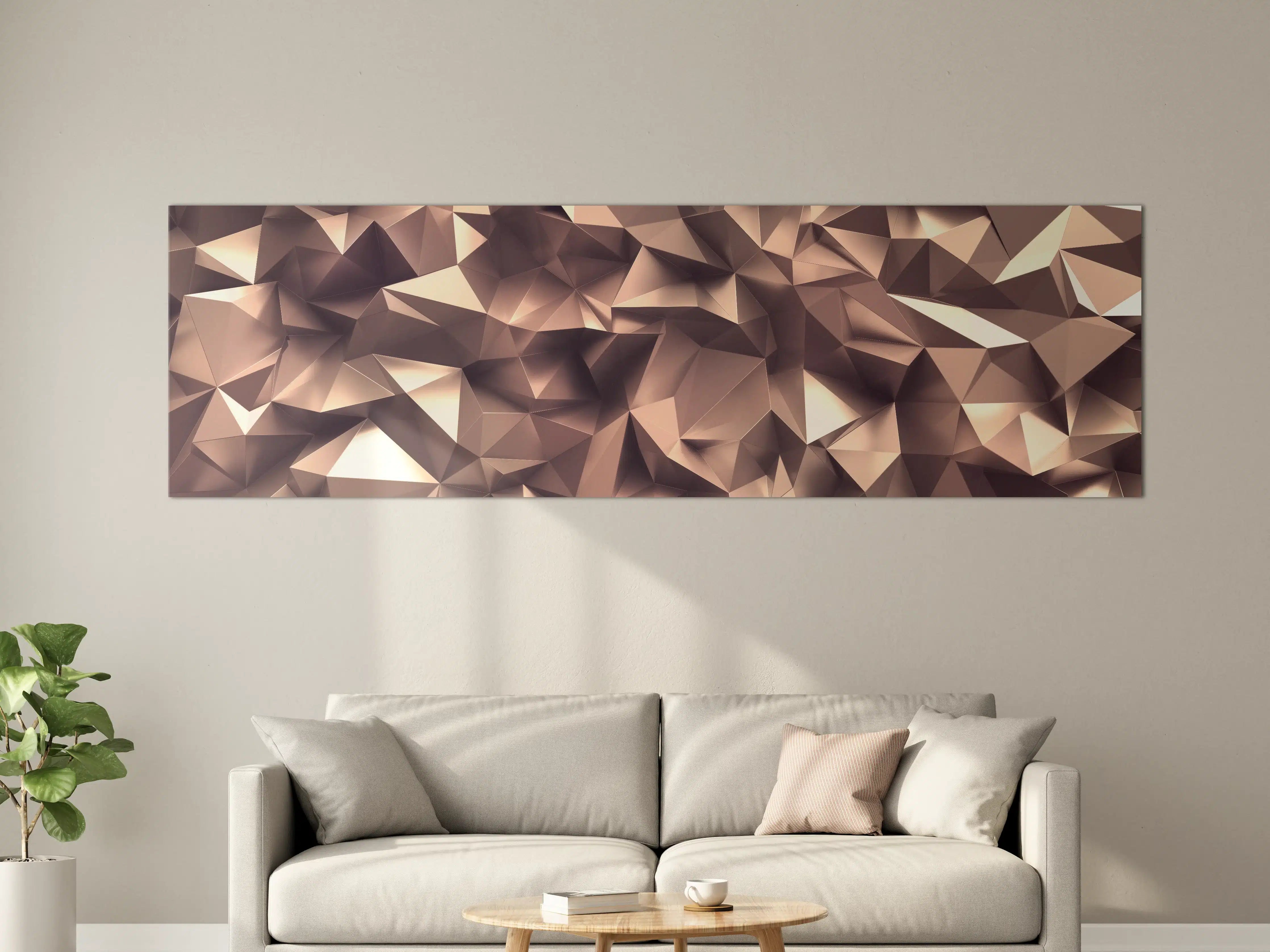 Große Wandbilder - Roségold Kristall-Polygon-Hintergrund