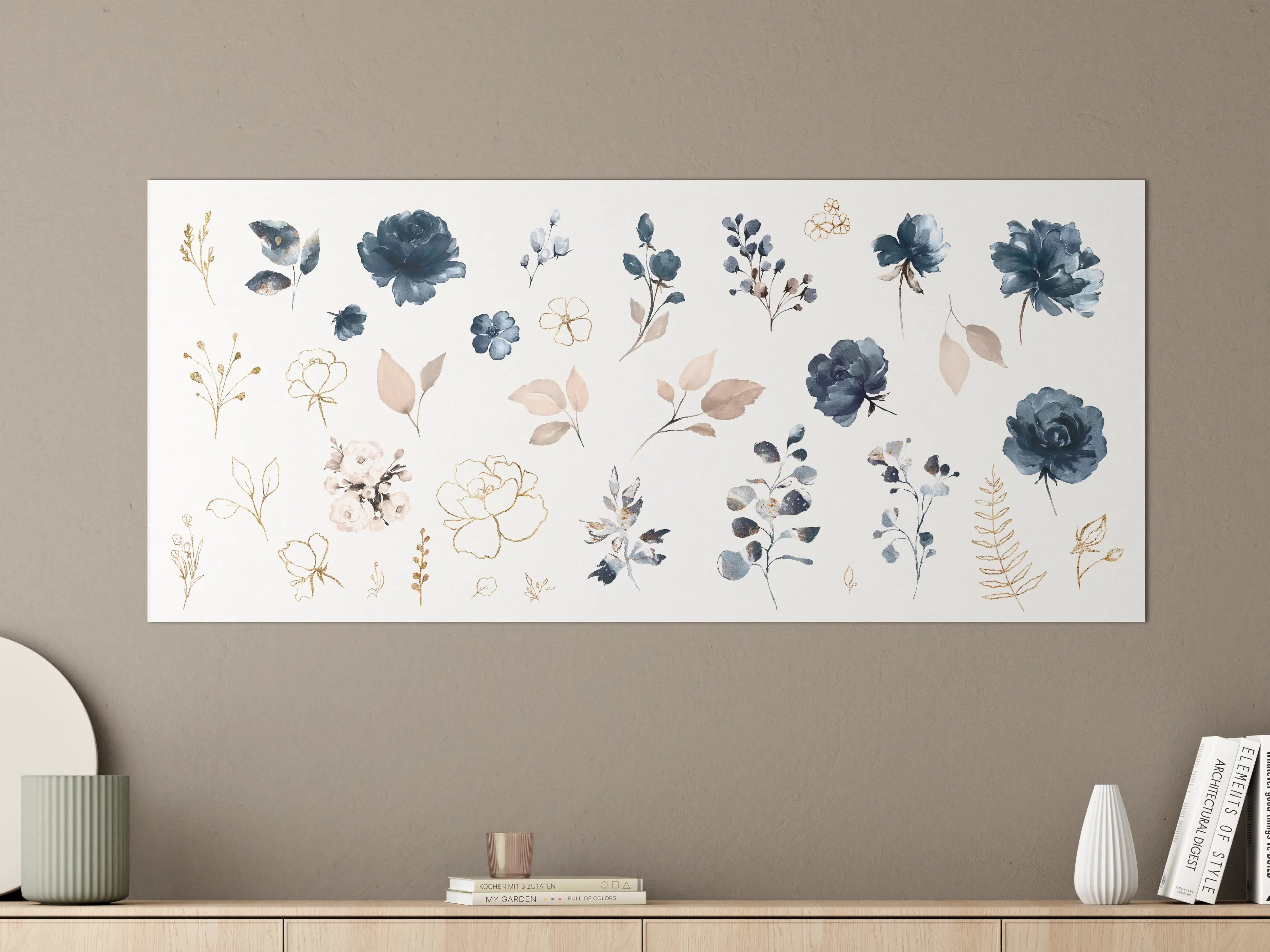 Große Wandbilder - Rosen im Aquarell-Design