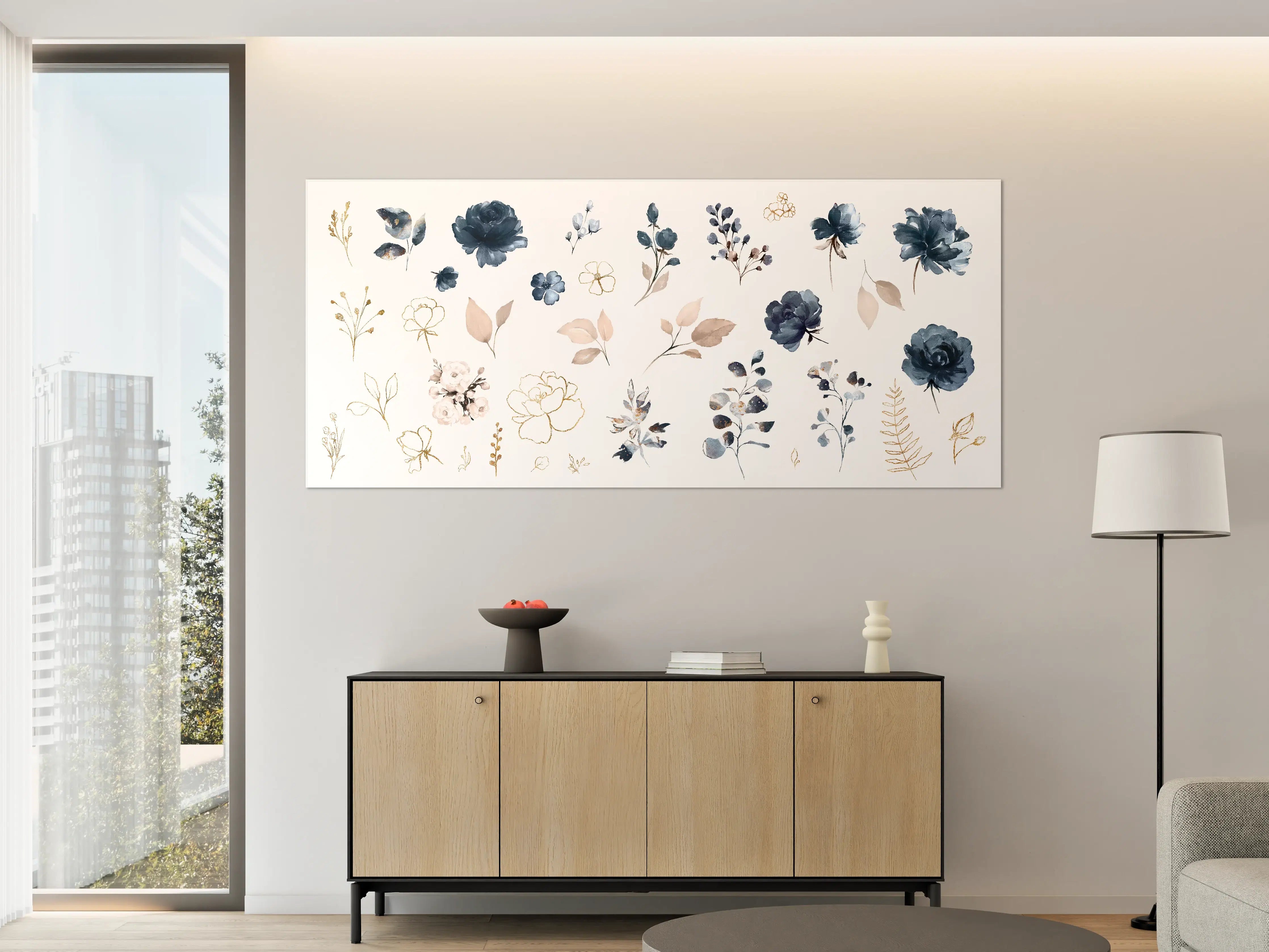 Große Wandbilder - Rosen im Aquarell-Design
