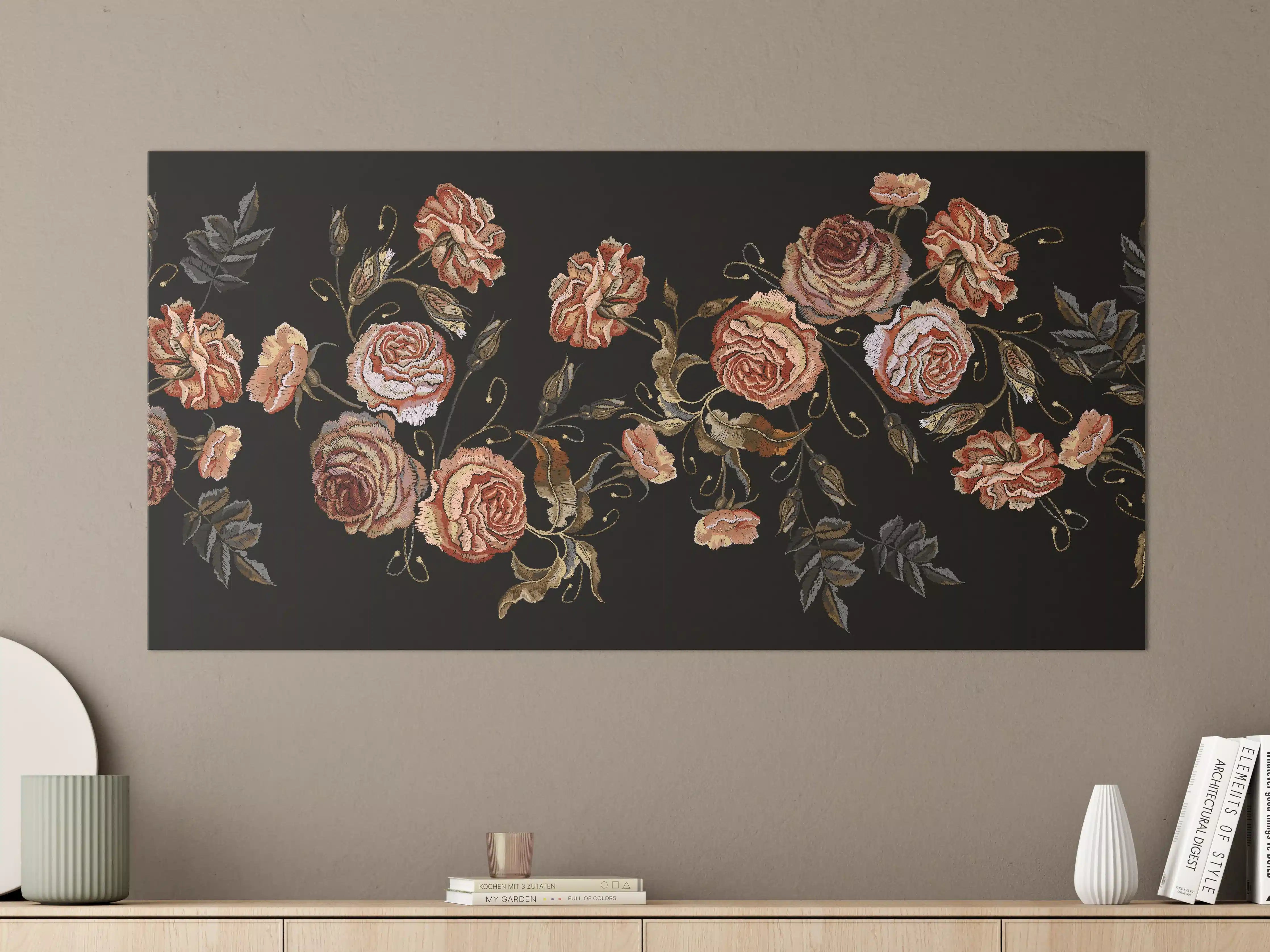 Große Wandbilder - Rosen in der Dunkelheit