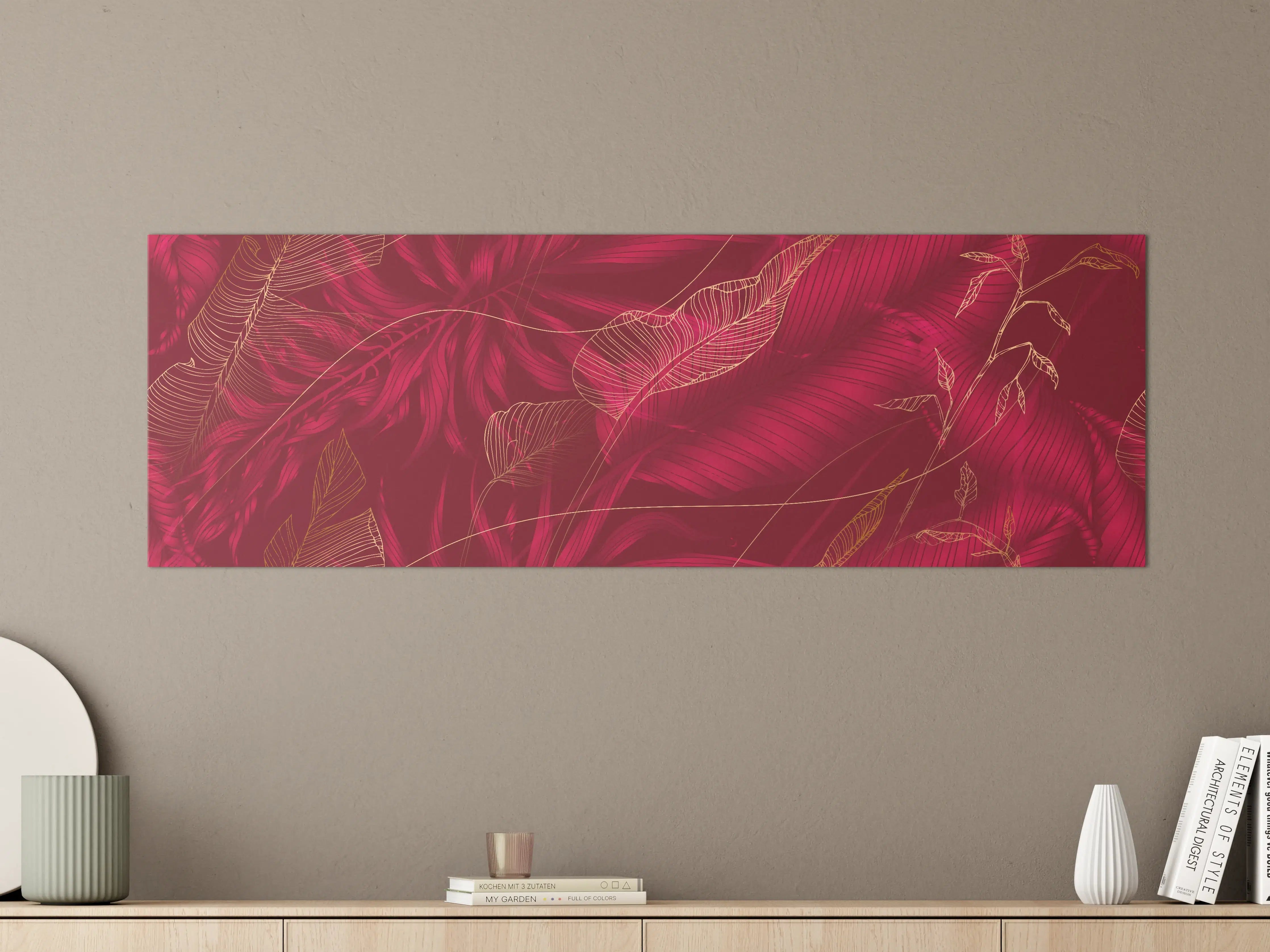 Große Wandbilder - Rote Florale Muster Textur