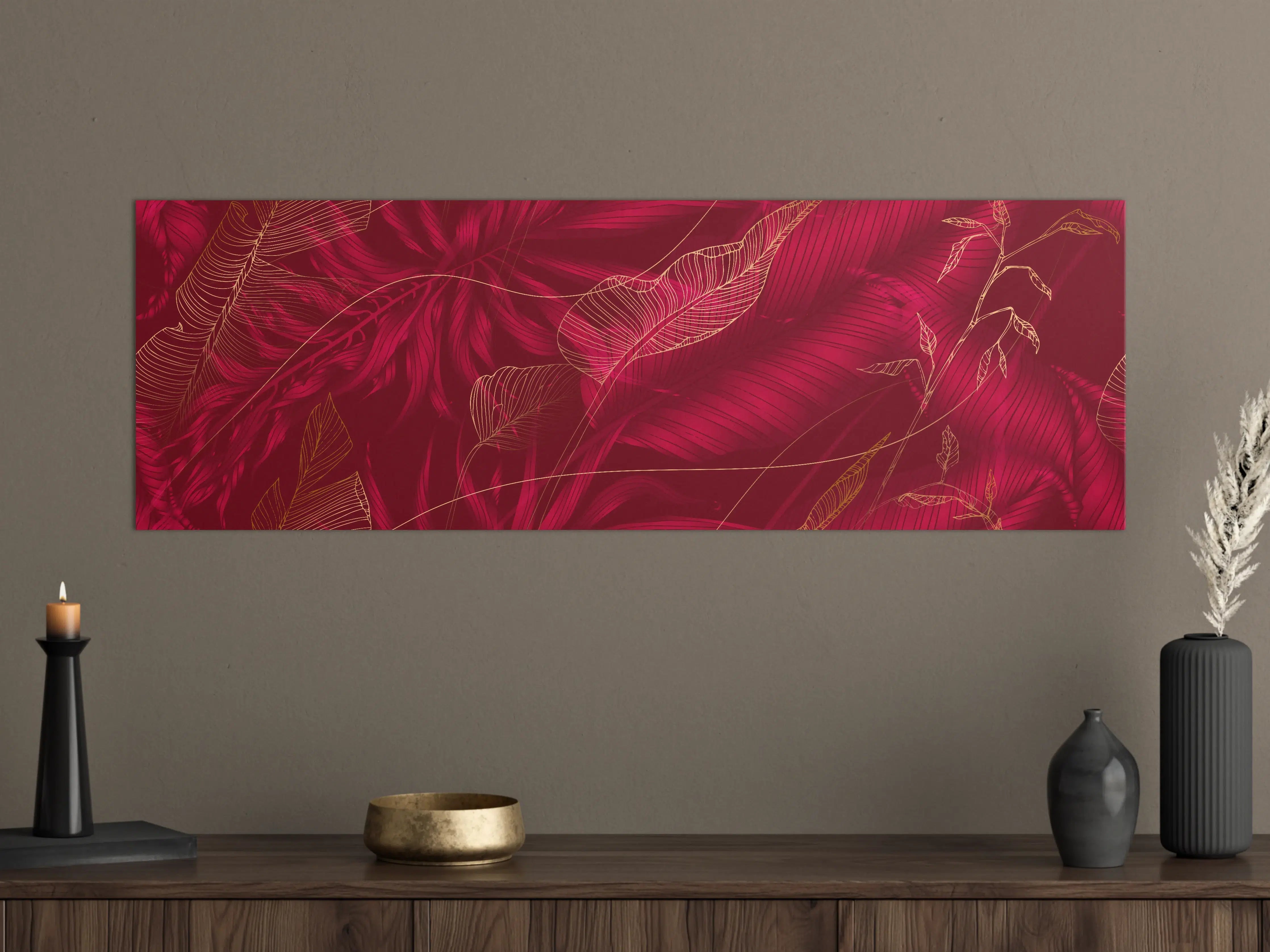 Große Wandbilder - Rote Florale Muster Textur