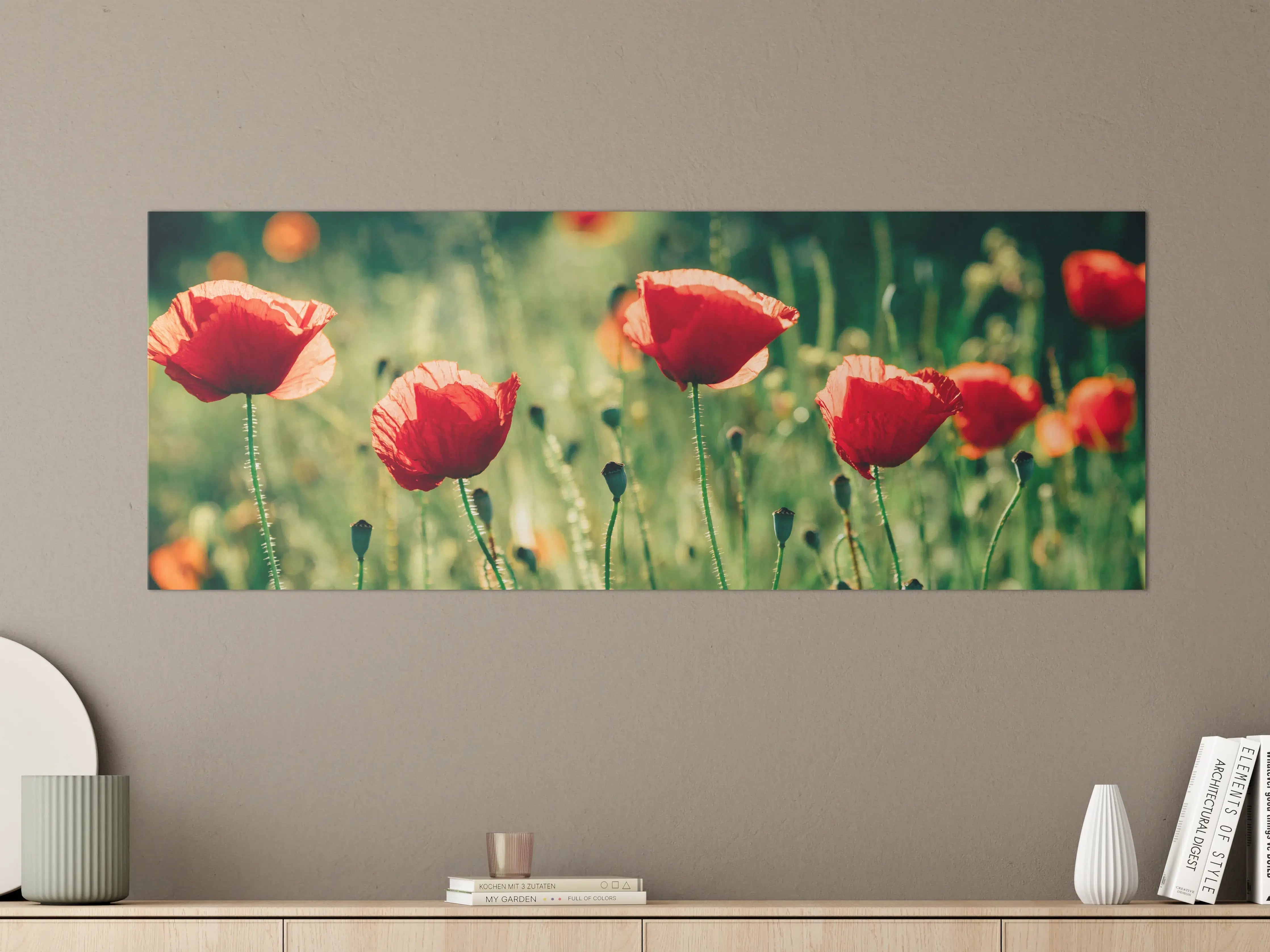 Große Wandbilder - Rote Mohnblumen Sommerwiese